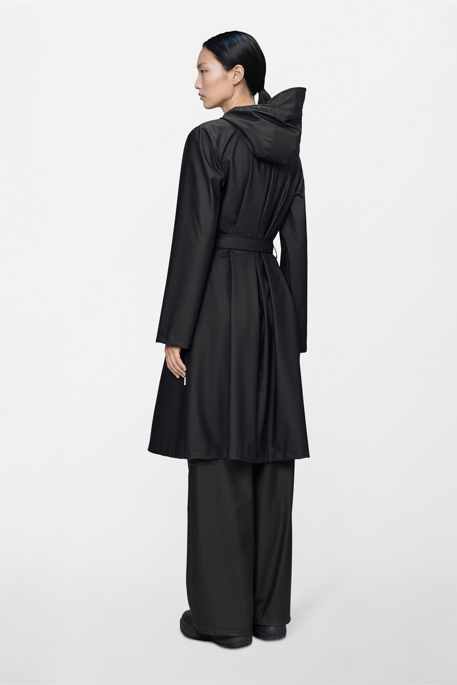RAINS A-Line Longer W Jacket Black Jacket