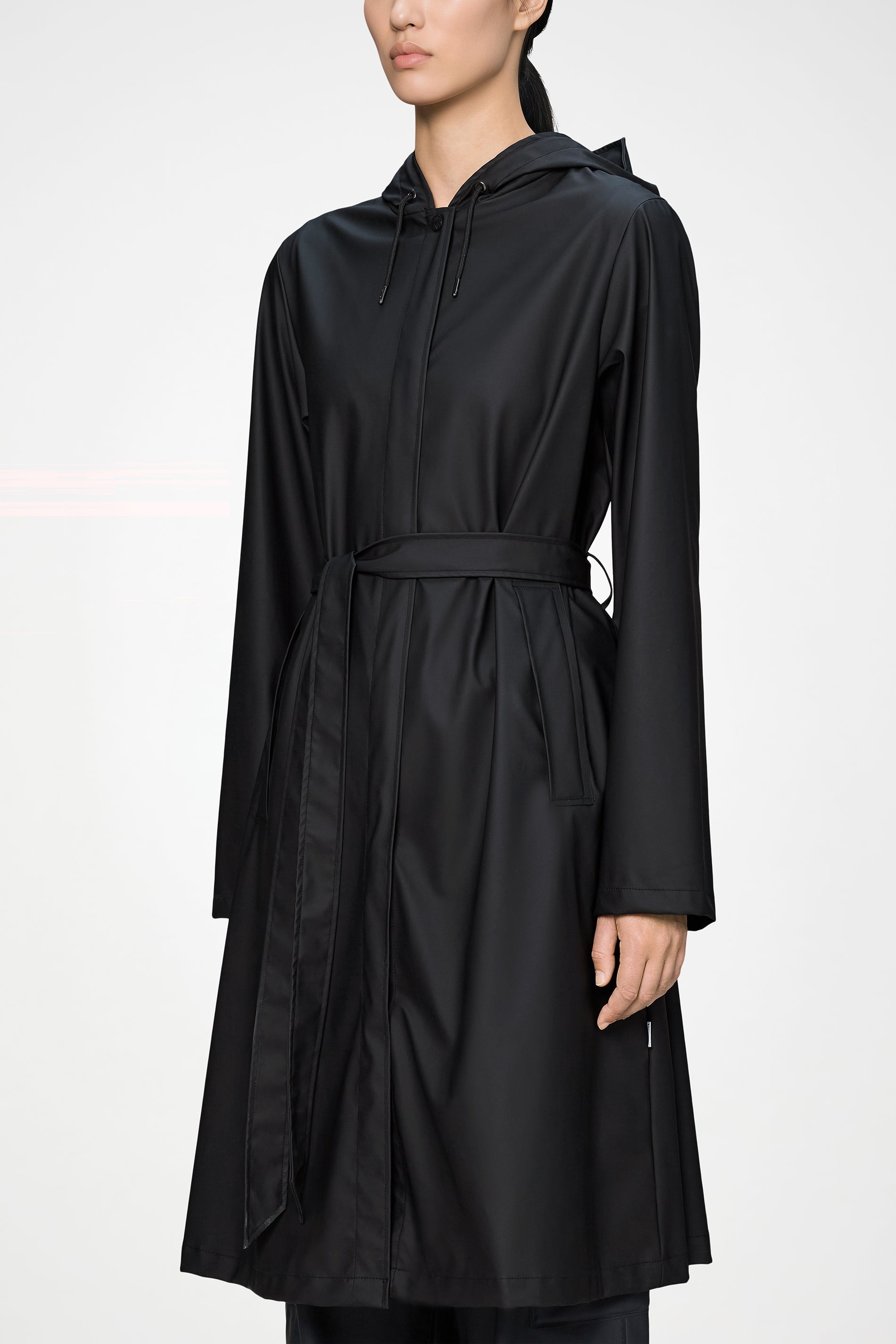 RAINS A-Line Longer W Jacket Black Jacket
