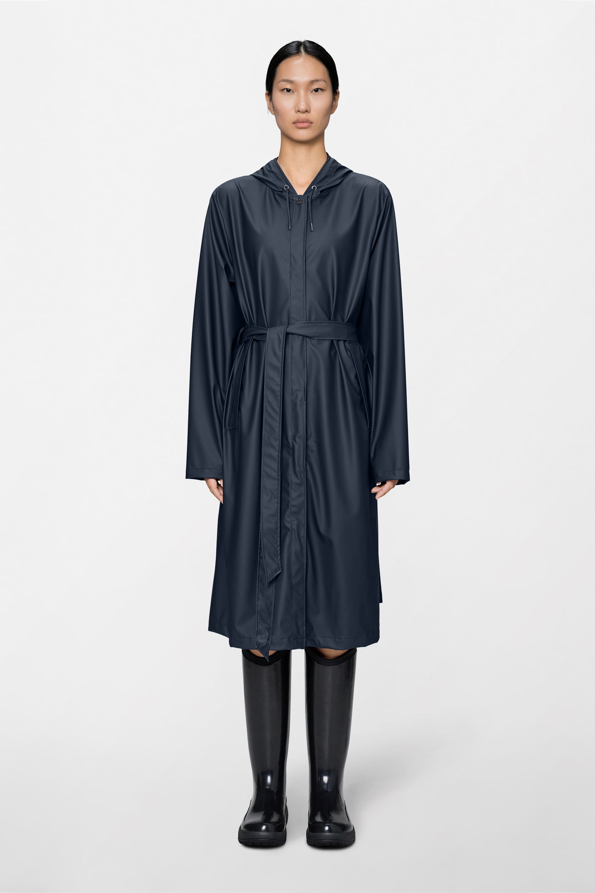 RAINS A-Line Longer W Jacket Navy Jacket