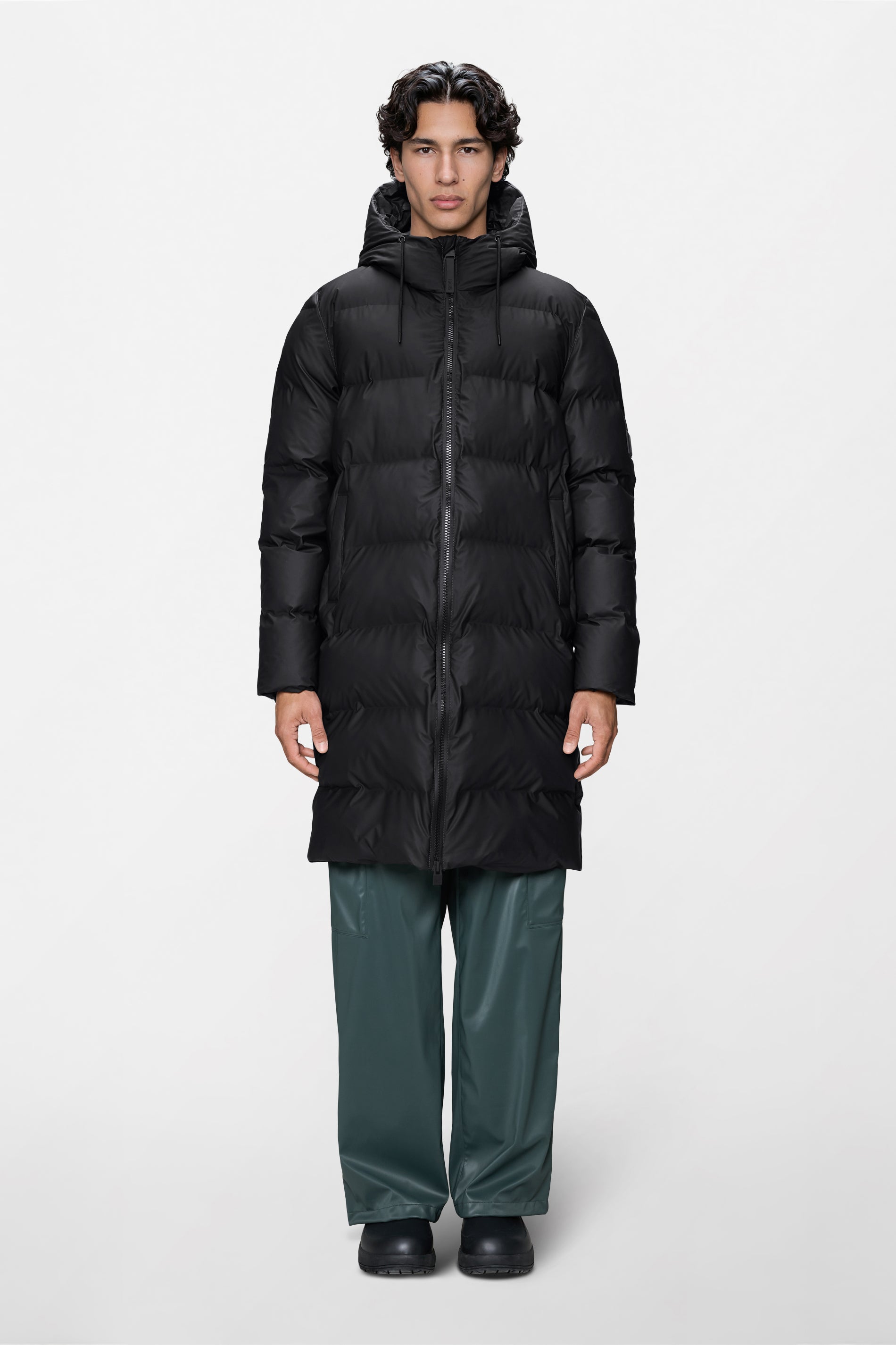RAINS Alta Longer Puffer Jacket Black Jacket
