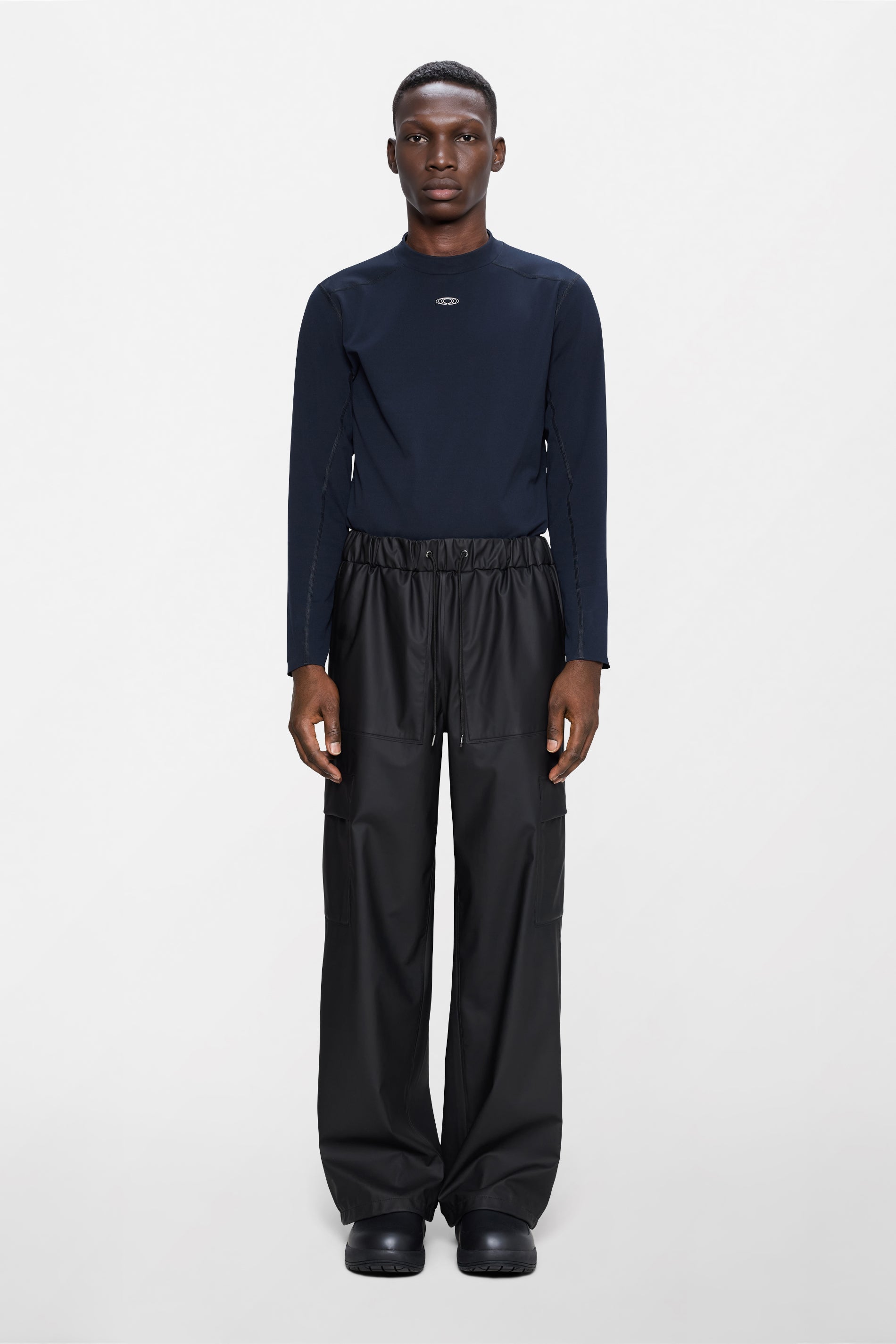 RAINS Cargo Rain Pants Wide Black Pants