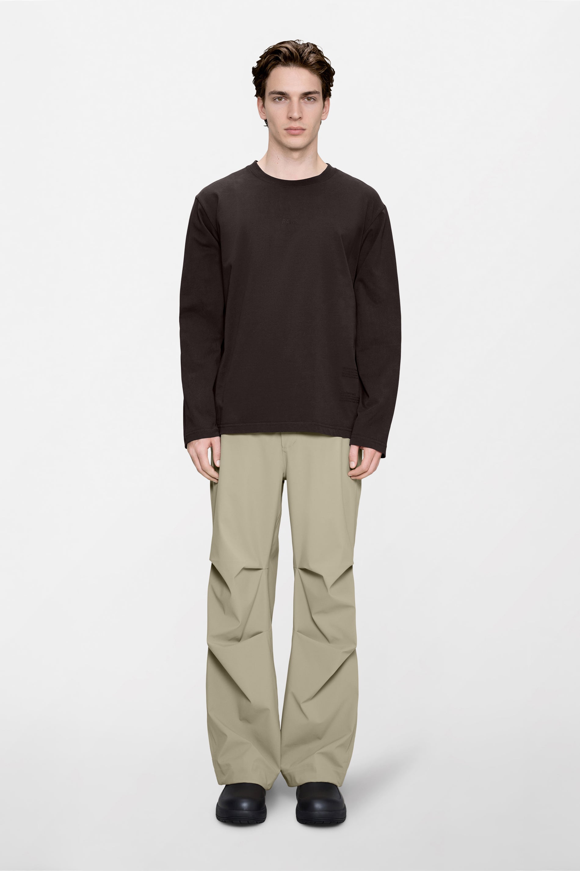 RAINS Classic Long Sleeve T-shirt Rains Bark Long Sleeve