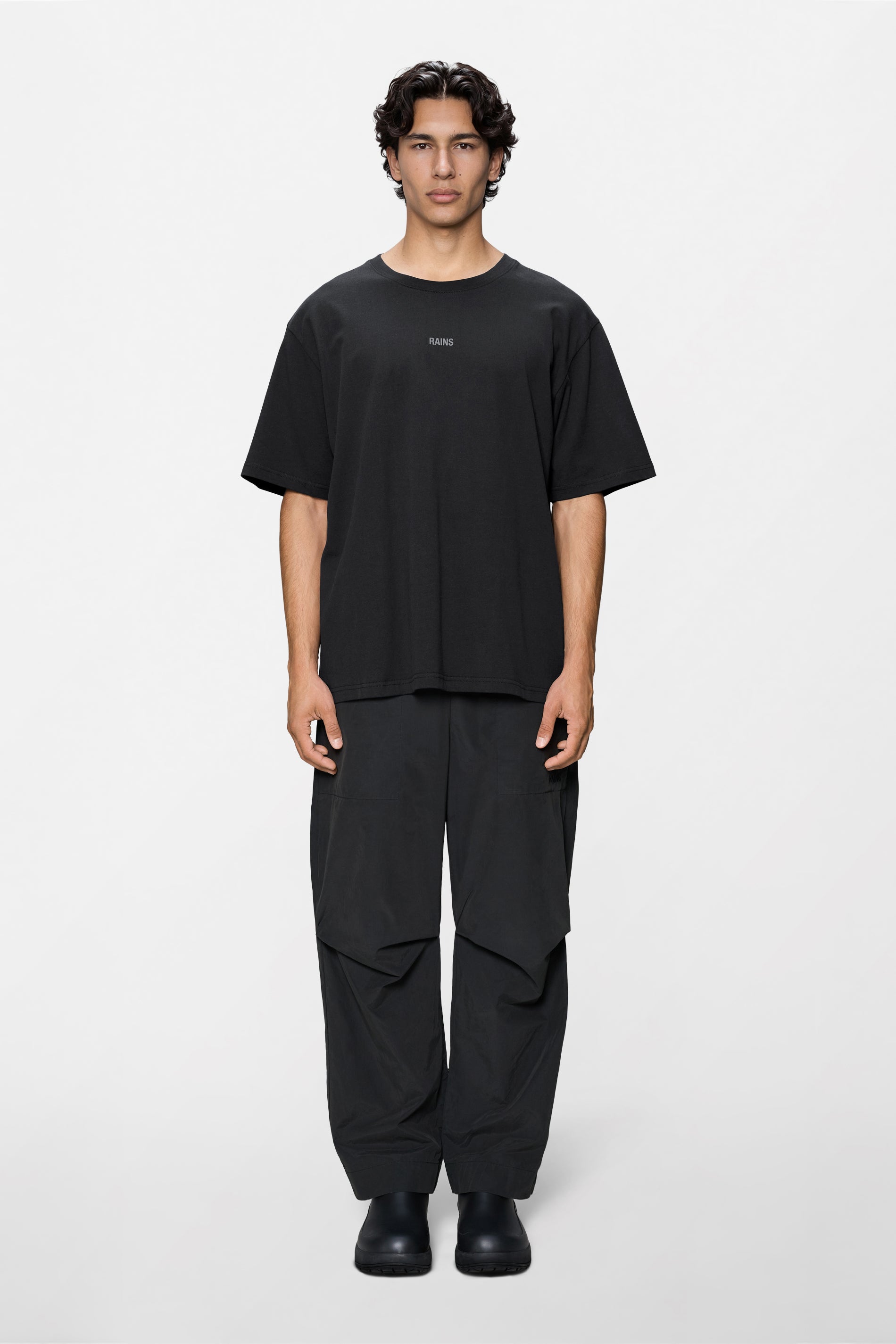 RAINS Classic T-shirt Rains Black Short Sleeve