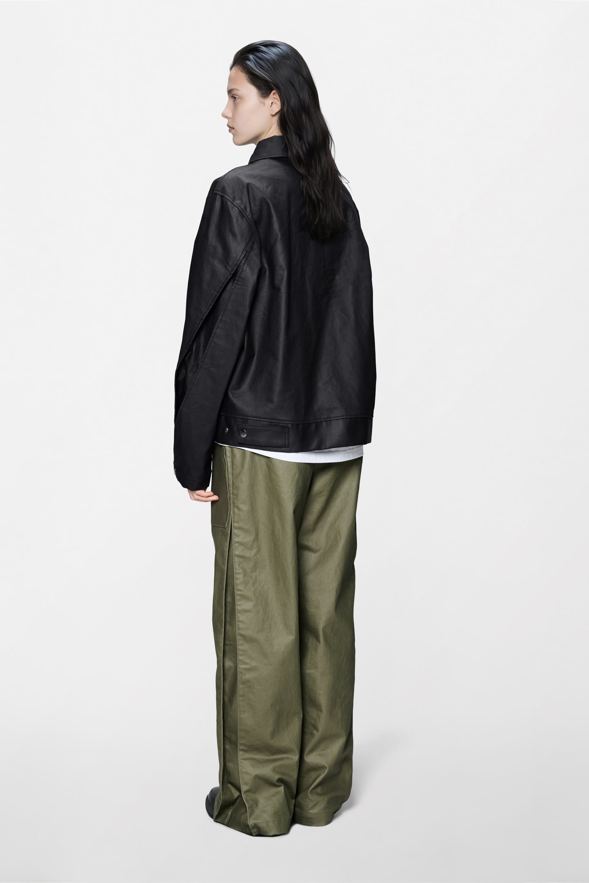 RAINS Heavy Woven Overshirt Black Long Sleeve