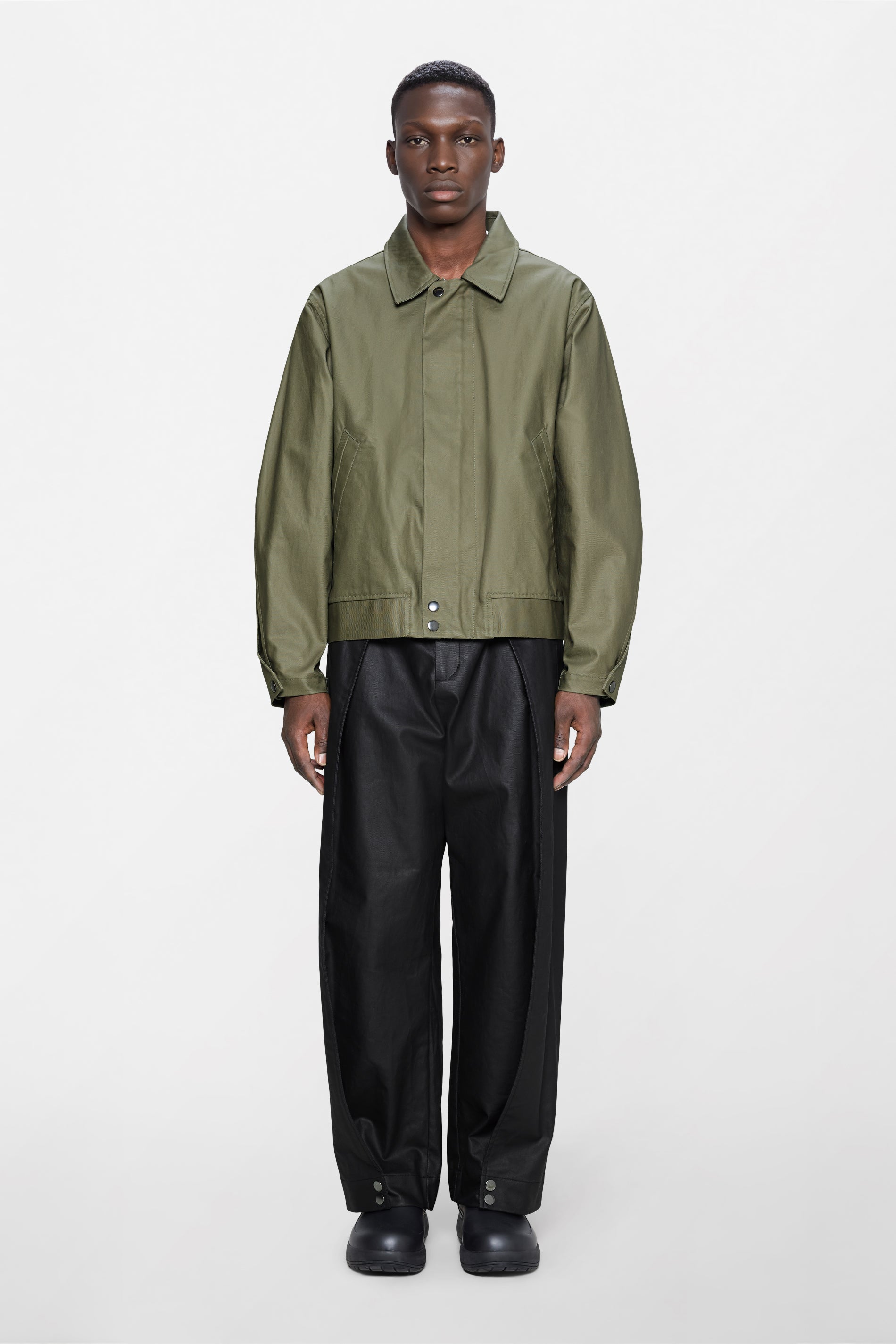 RAINS Heavy Woven Overshirt Moss Long Sleeve