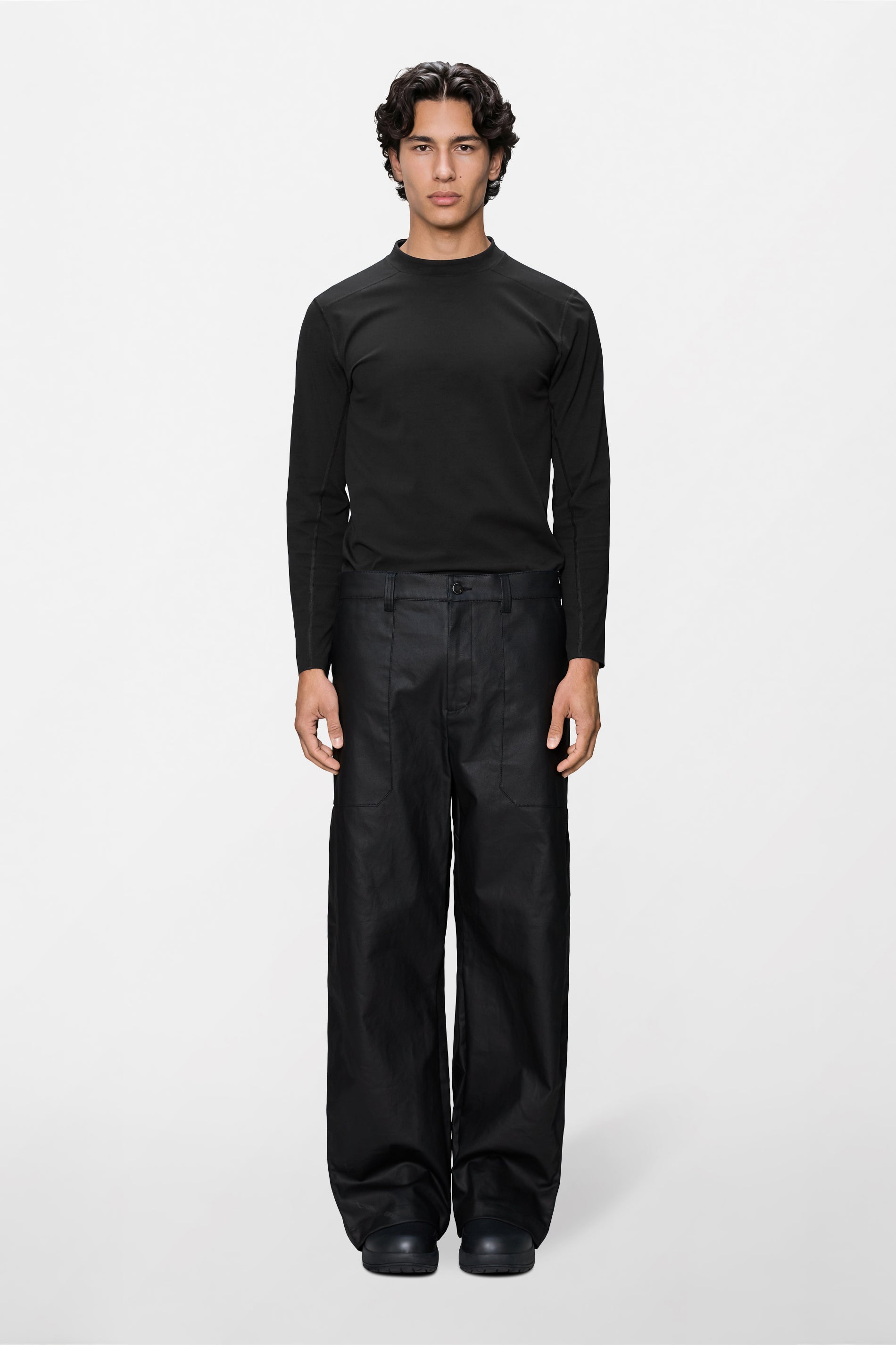 RAINS Heavy Woven Pants Straight Black Pants