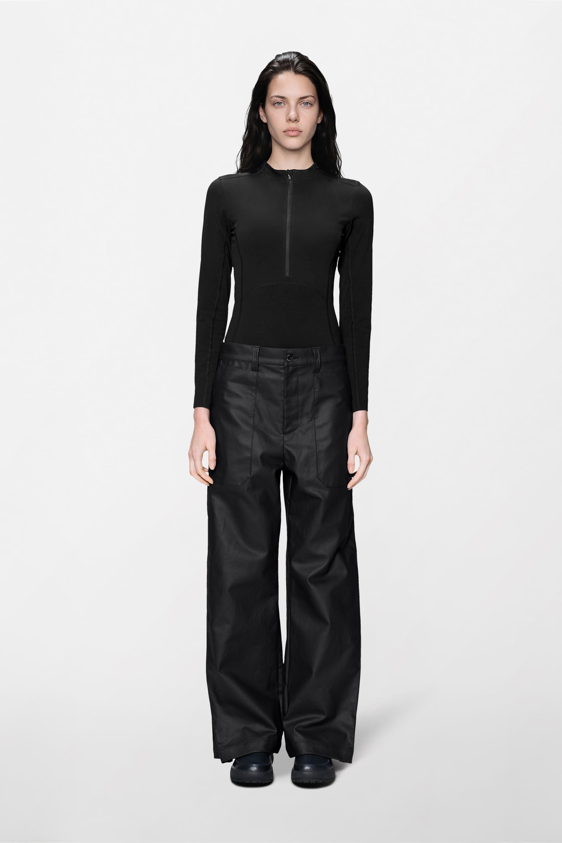 RAINS Heavy Woven Pants Straight Black Pants