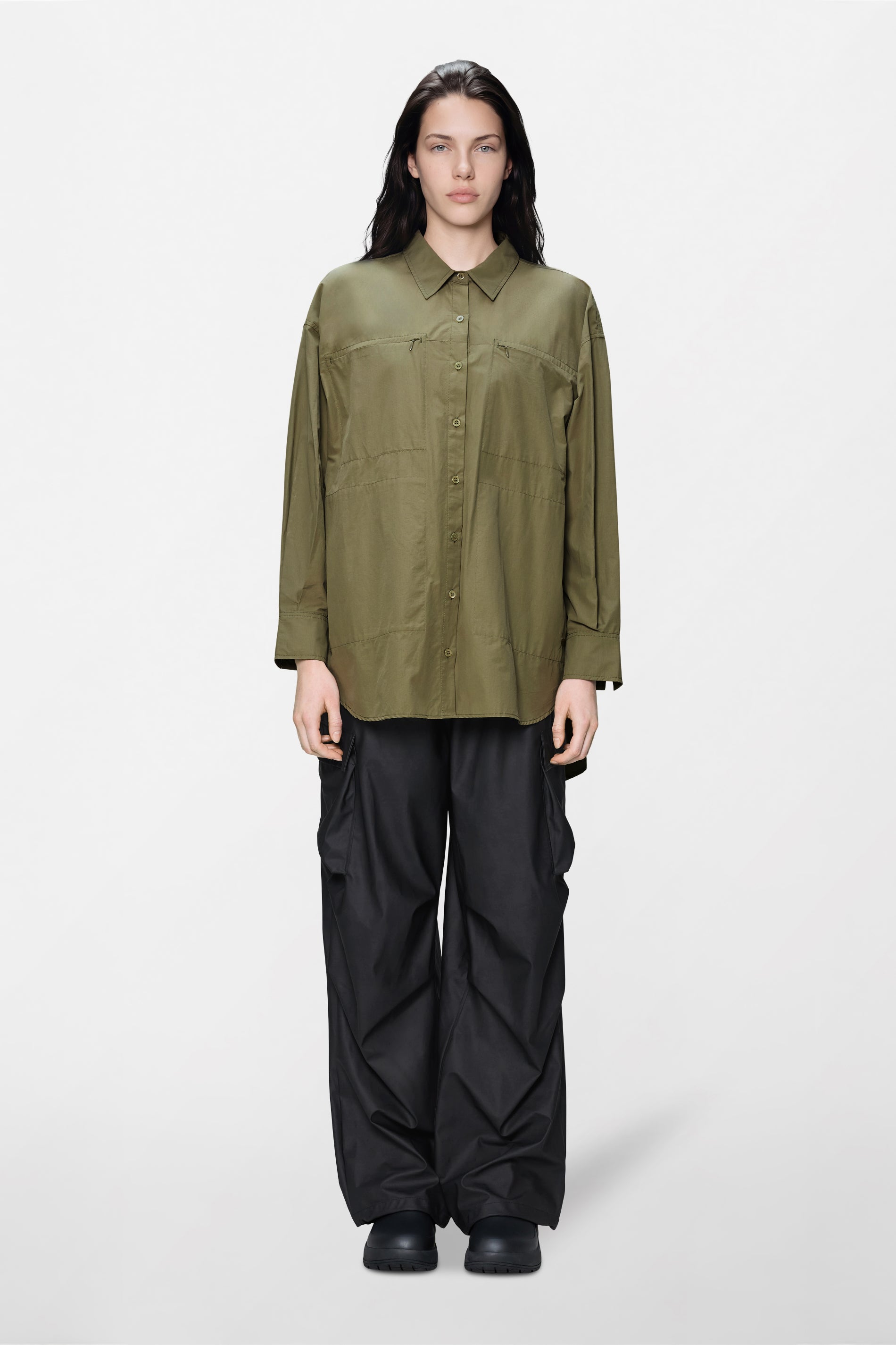 RAINS Light Woven Long Sleeve W Shirt Moss Long Sleeve