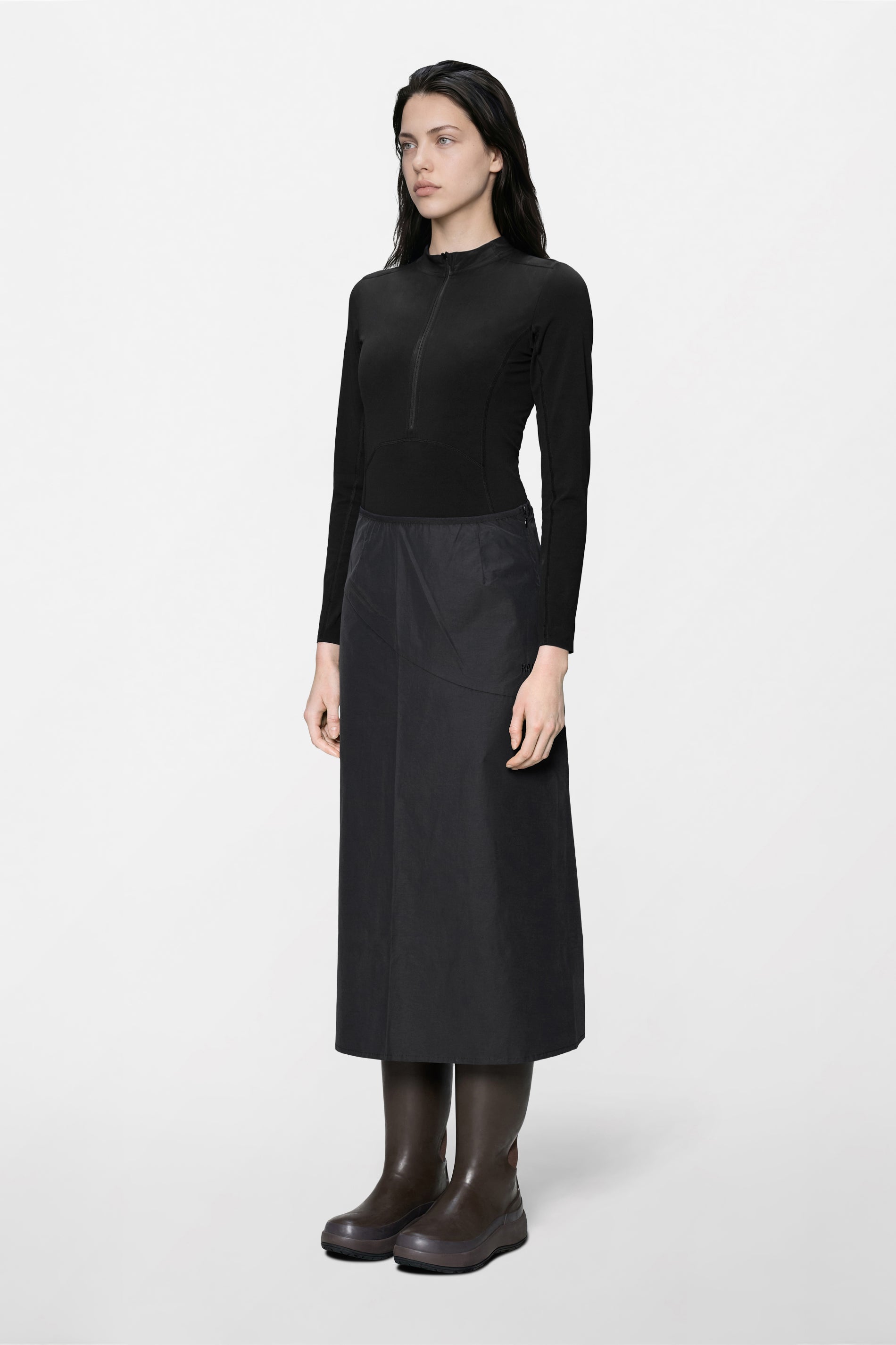 RAINS Light Woven W Skirt Black Skirts
