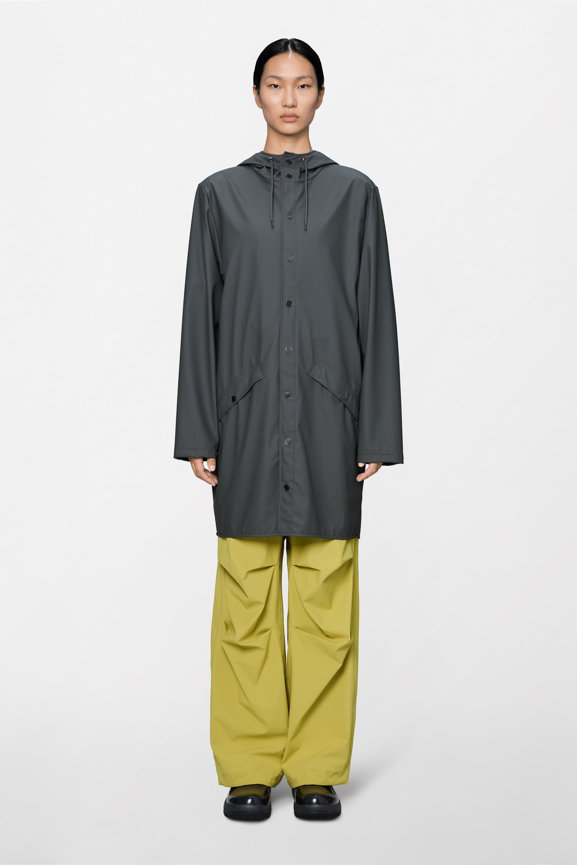 RAINS Long Jacket Dark Grey Jacket