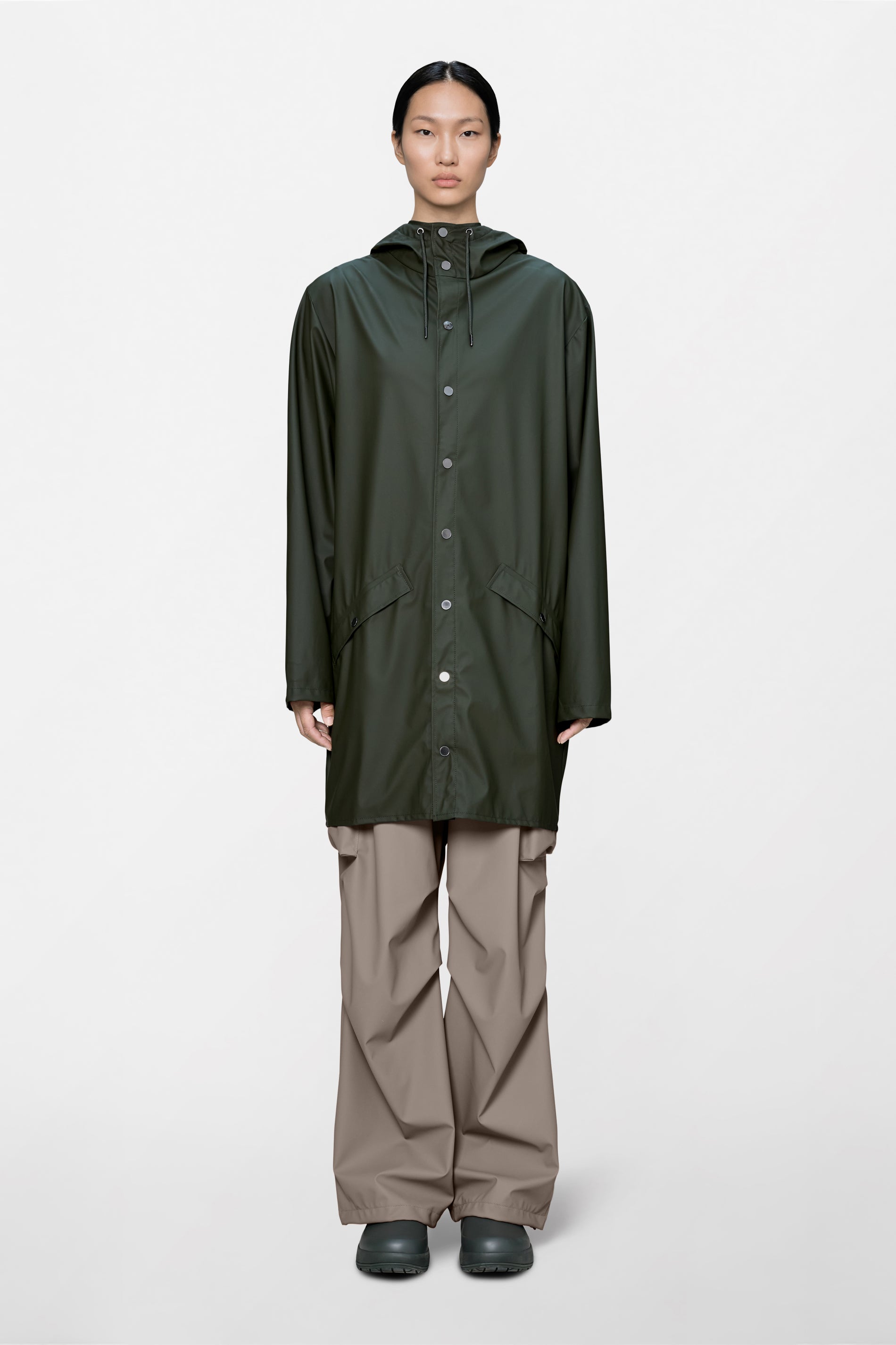 RAINS Long Jacket Green Jacket