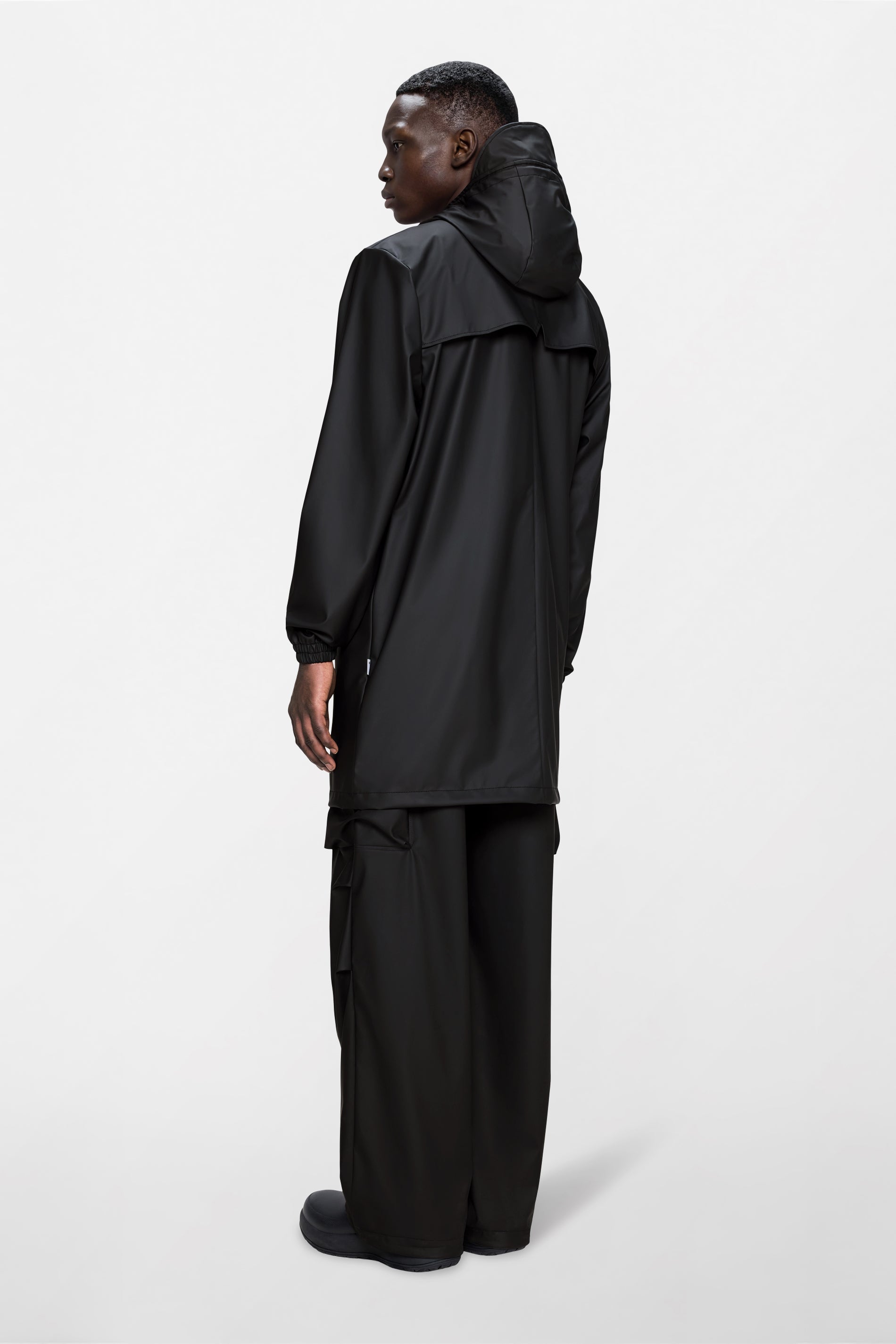 RAINS Long Storm Breaker Black Jacket