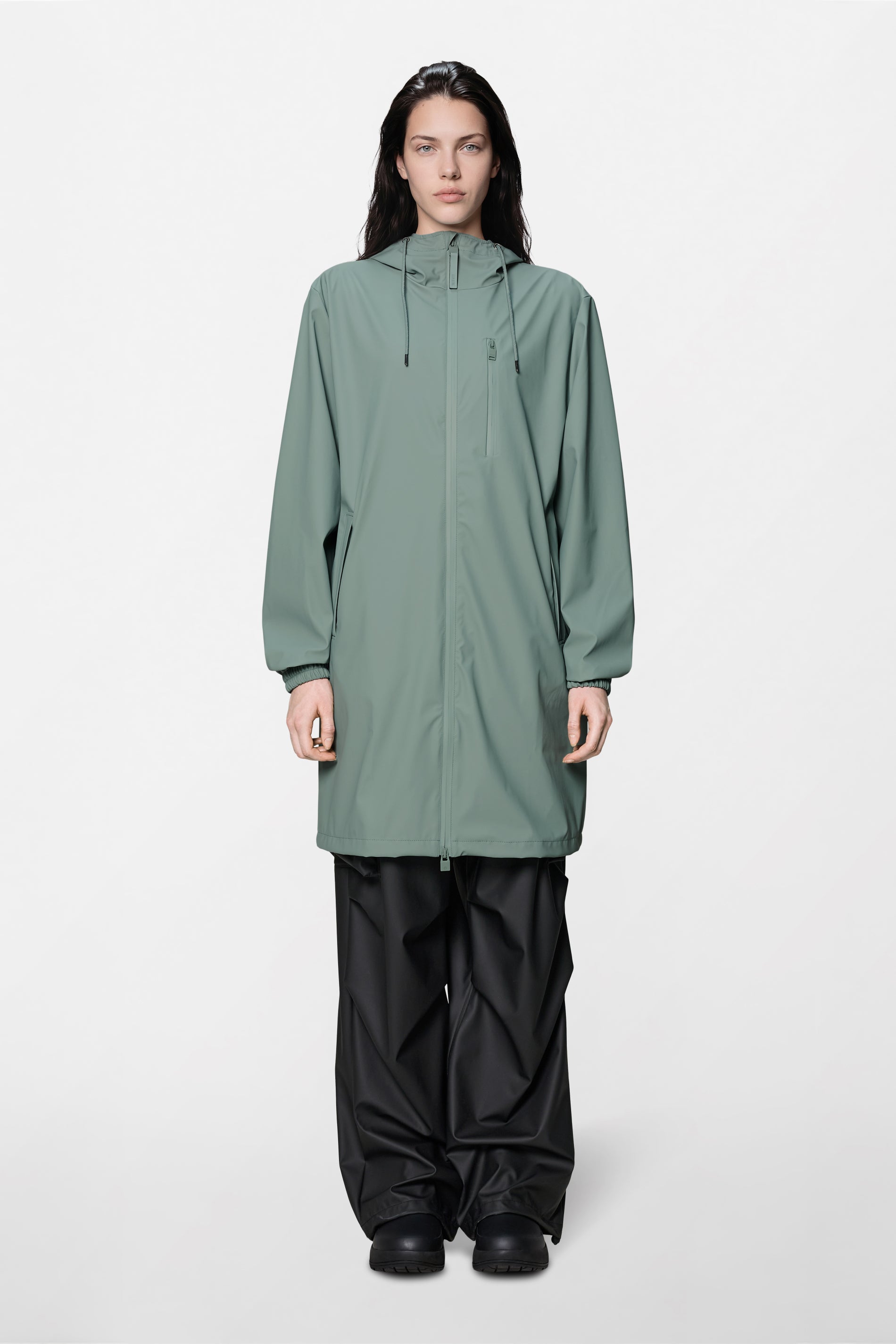 RAINS Long Storm Breaker Sage Jacket