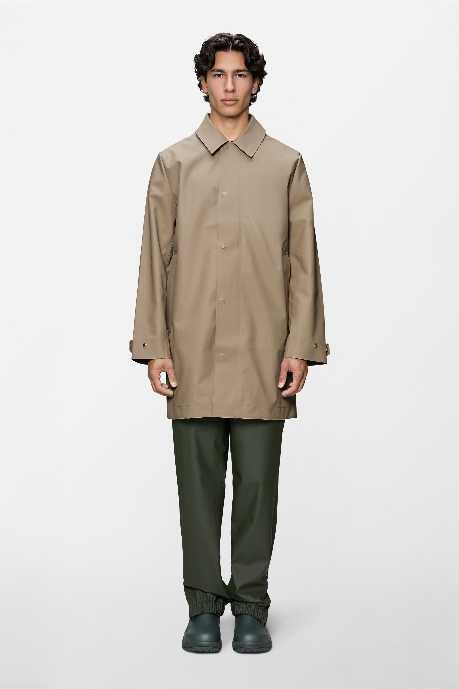RAINS Nara Long Jacket Beige Jacket