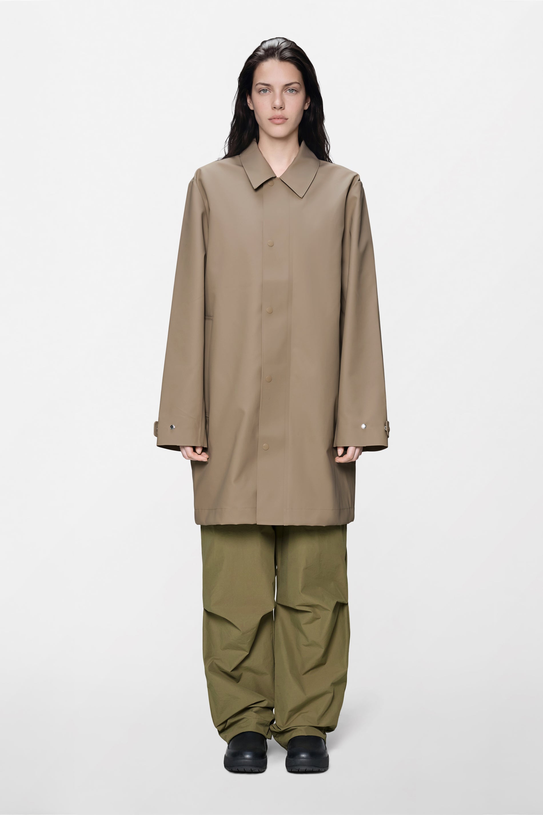 RAINS Nara Long Jacket Beige Jacket
