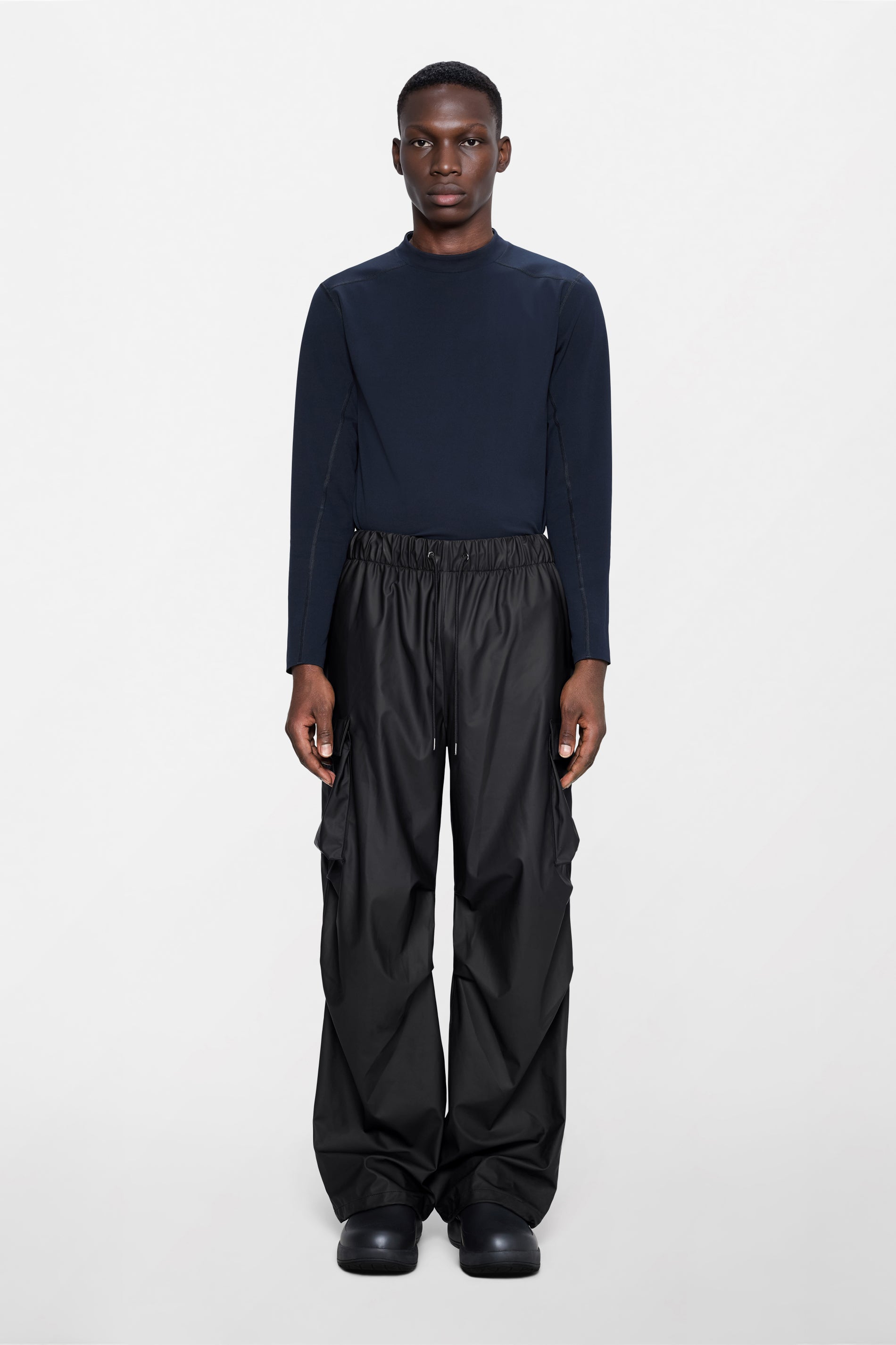 RAINS Pocket Rain Pants Wide Black Pants