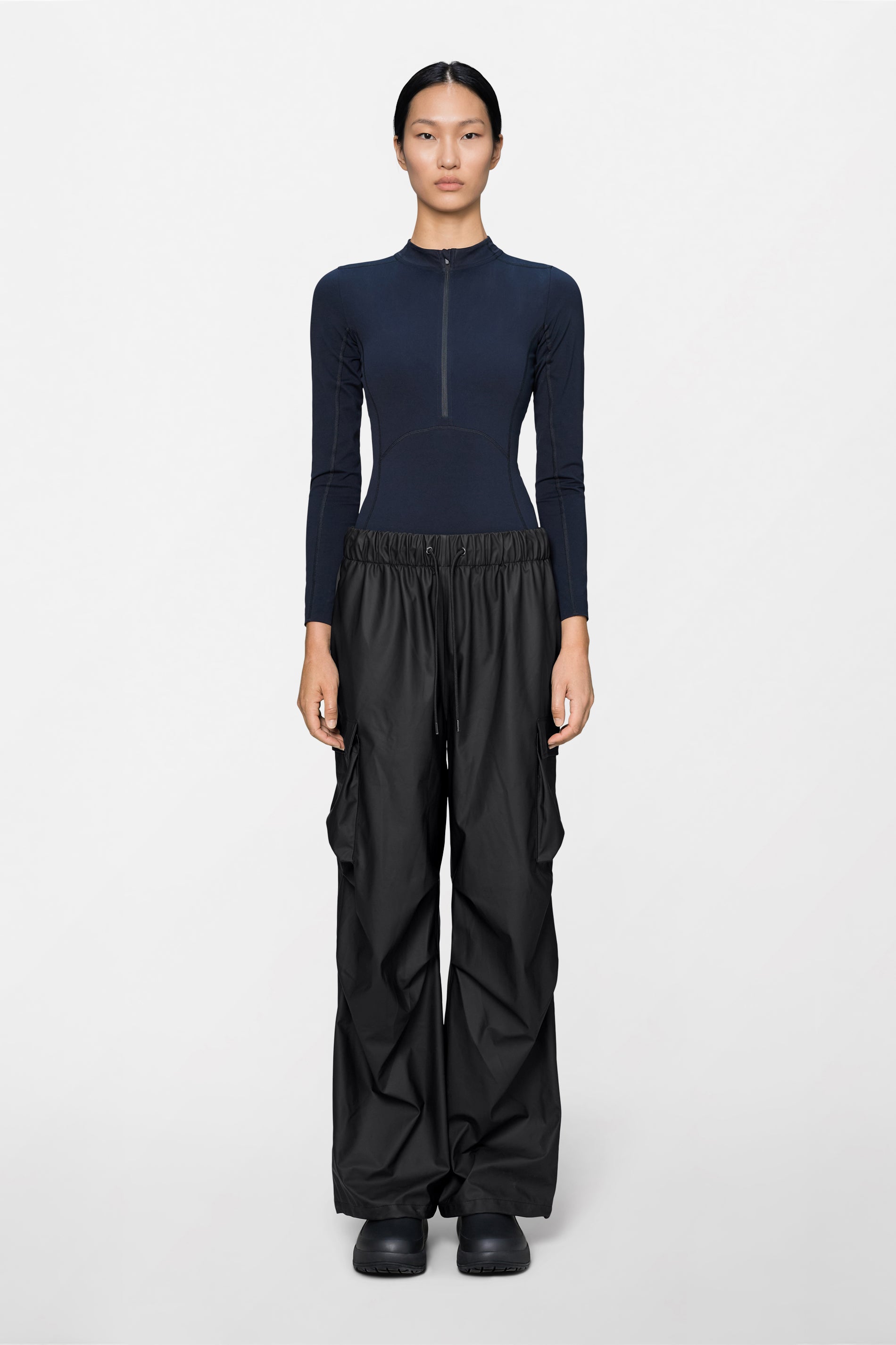 RAINS Pocket Rain Pants Wide Black Pants
