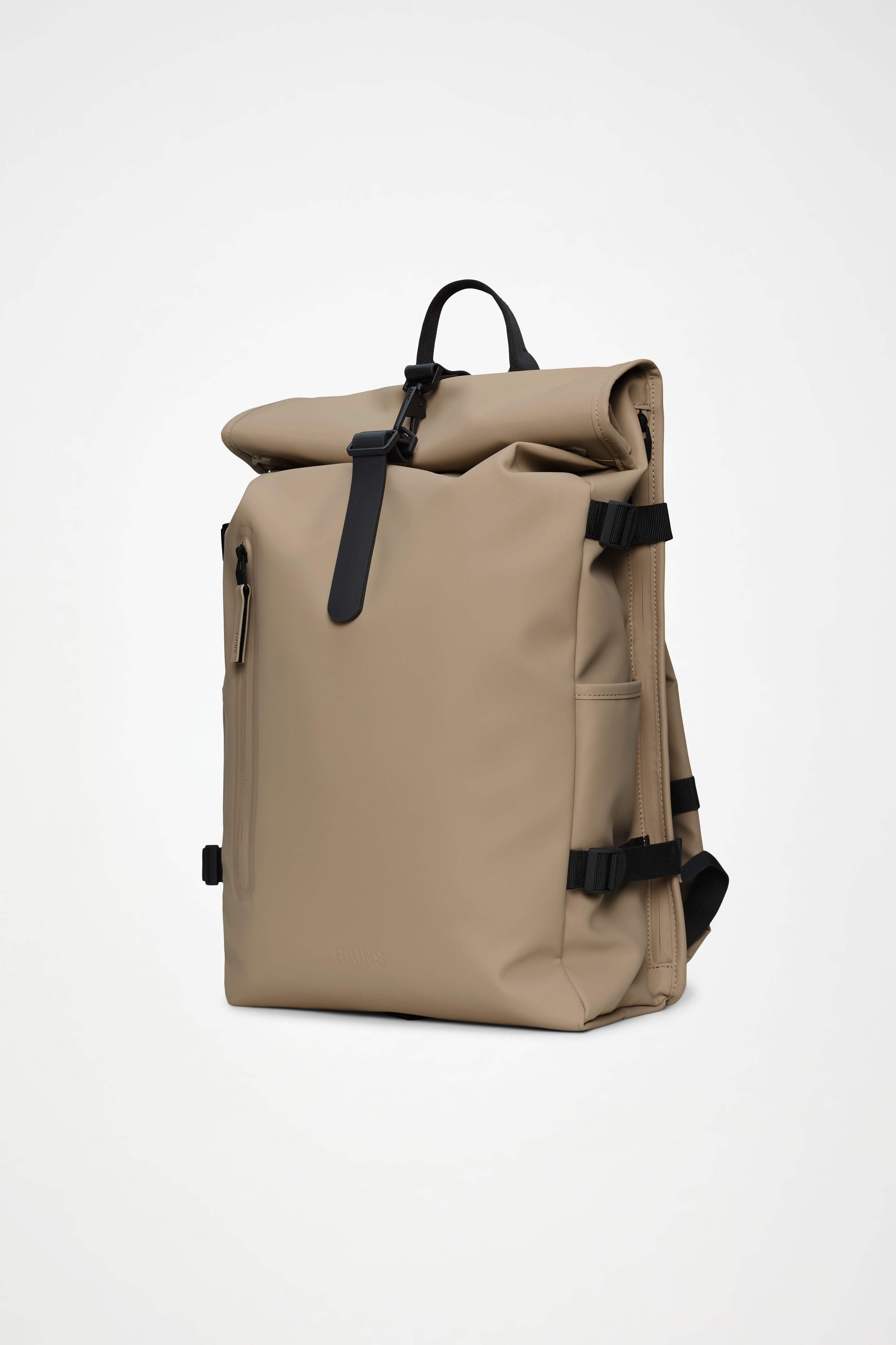 RAINS Rolltop Rucksack Large Beige 28L H63 x D14 x W32 cm Backpack
