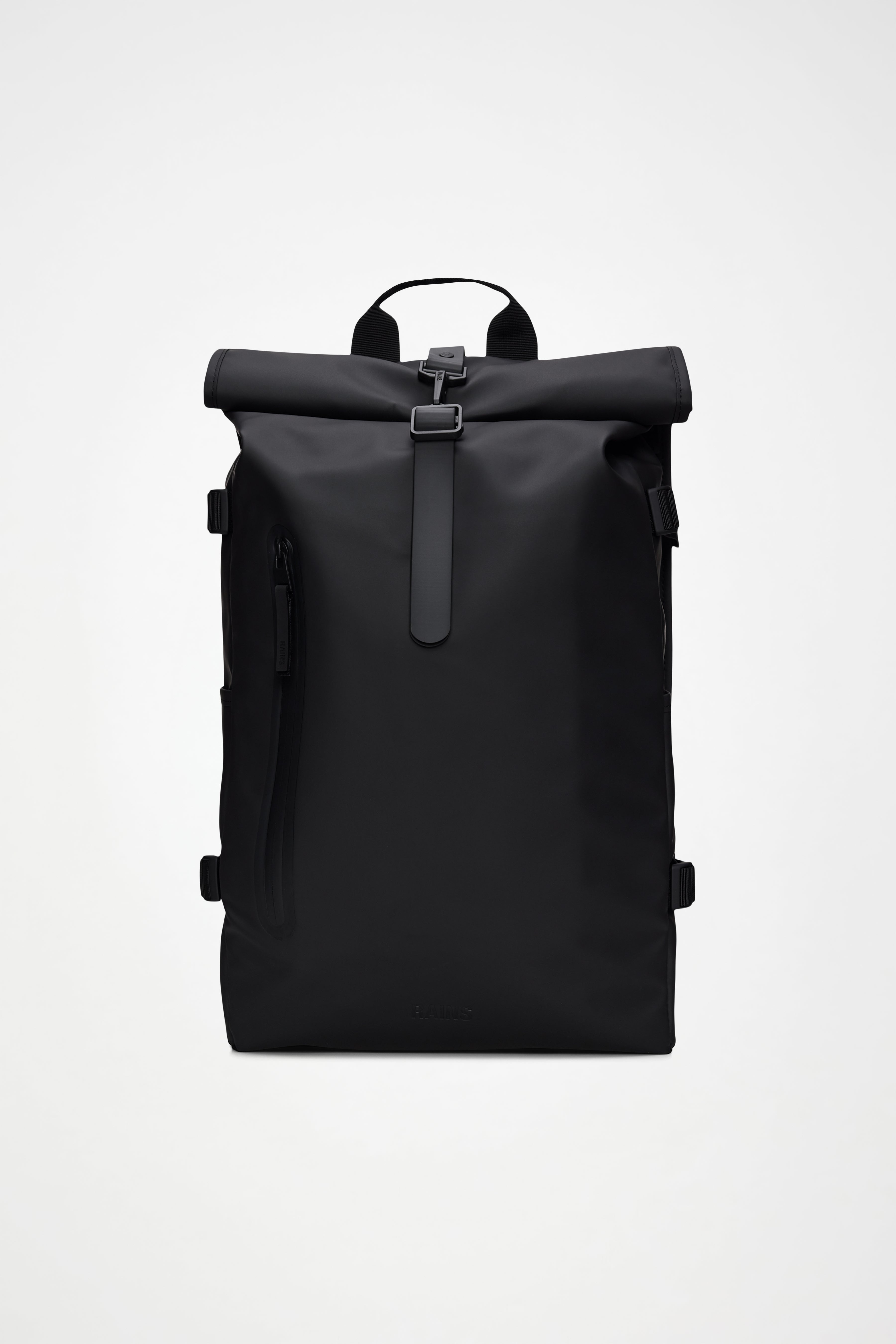RAINS Rolltop Rucksack Large Black 28L H63 x D14 x W32 cm Backpack