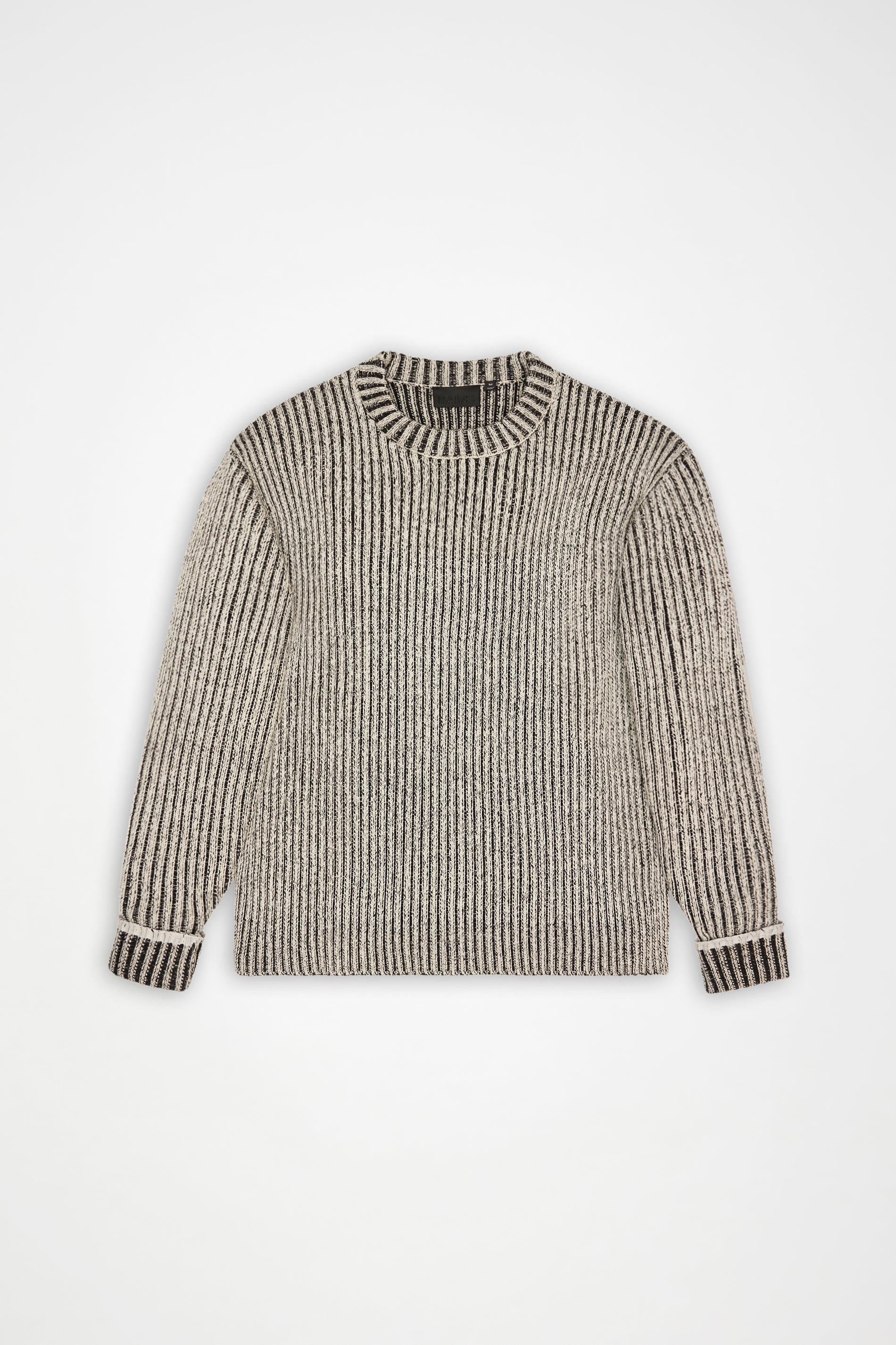 RAINS Sapa Knit Crew Neck Vintage White / Black Long Sleeve