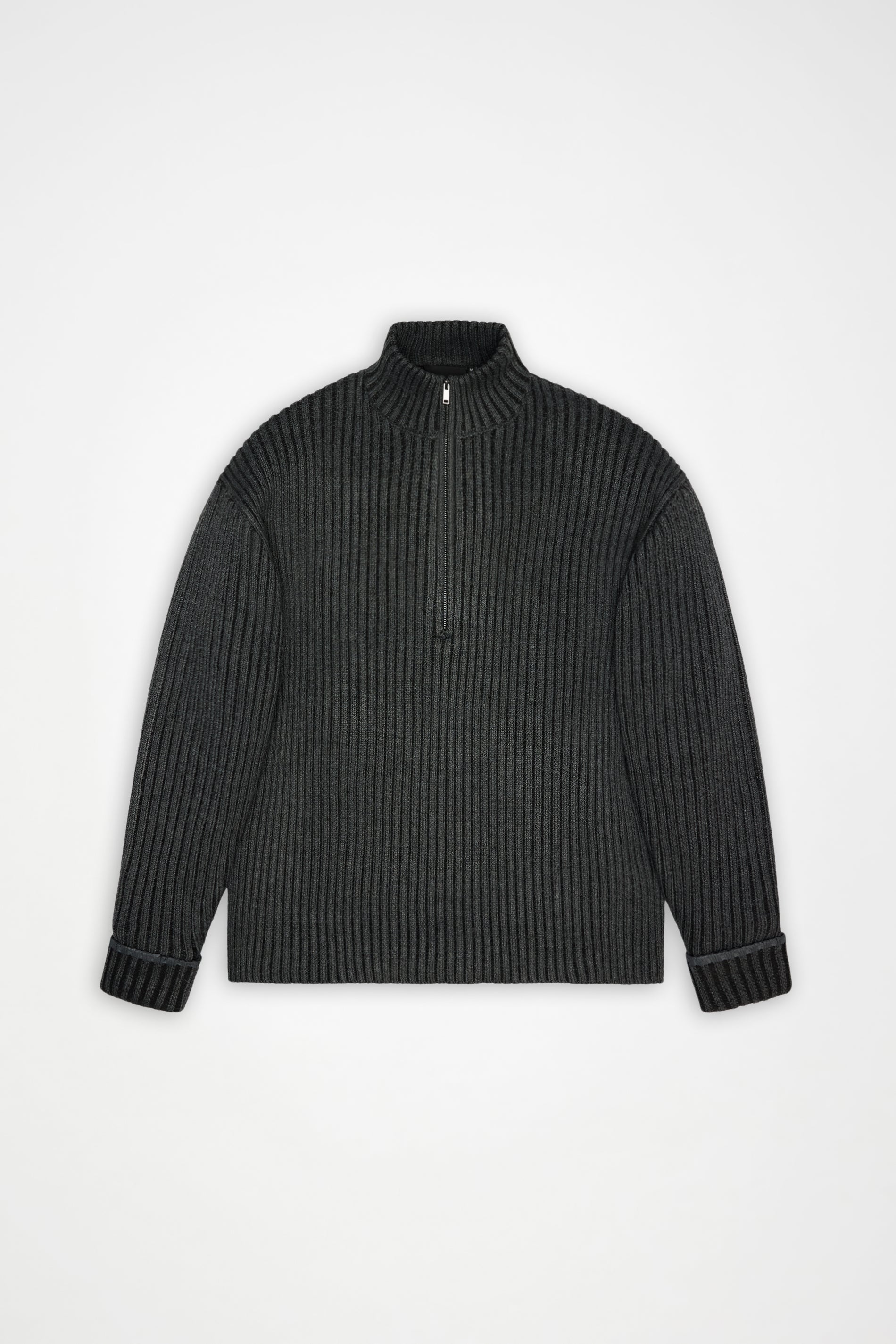 RAINS Sapa Half Zip Knit Dark Grey / Black Long Sleeve