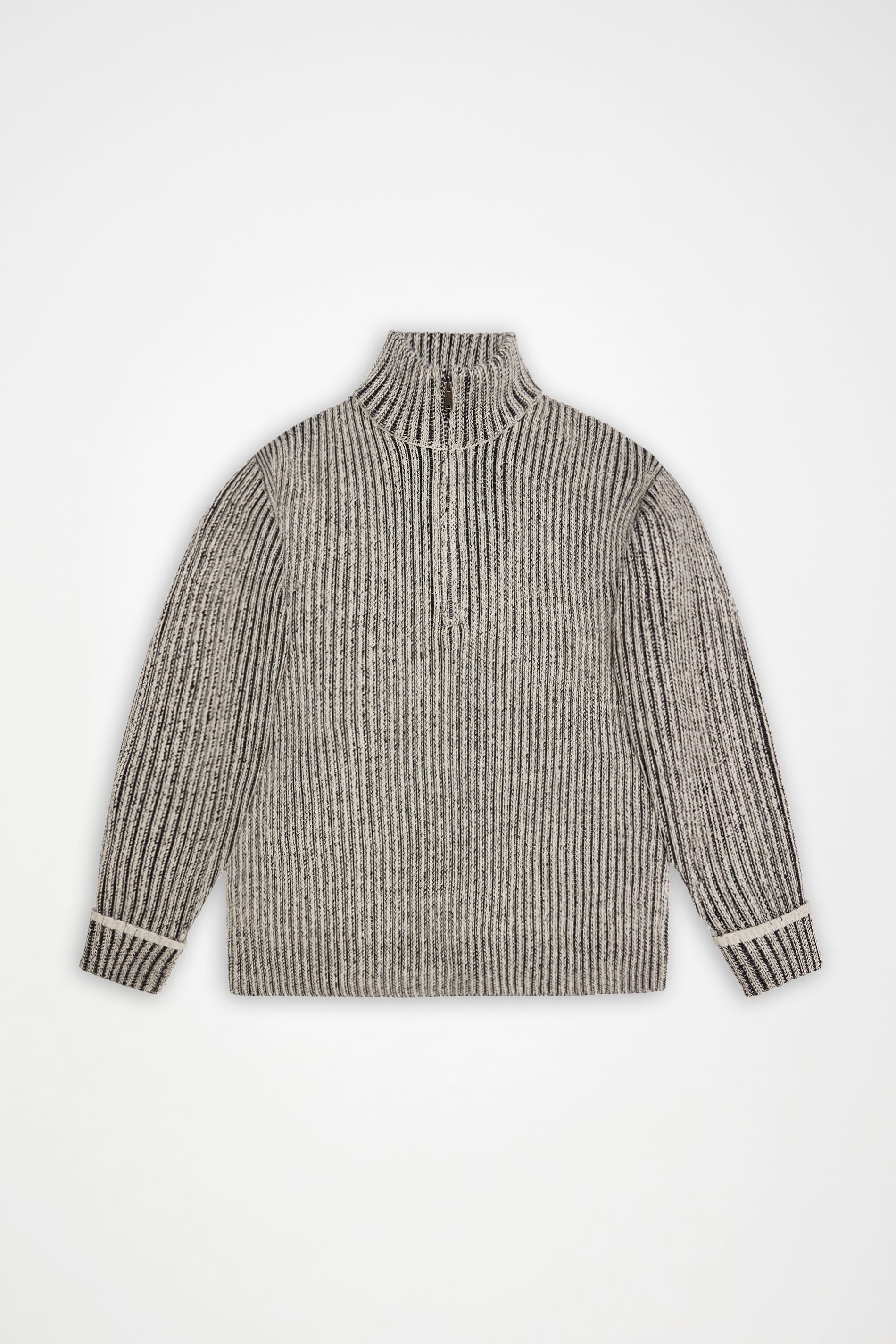 RAINS Sapa Half Zip Knit Vintage White / Black Long Sleeve