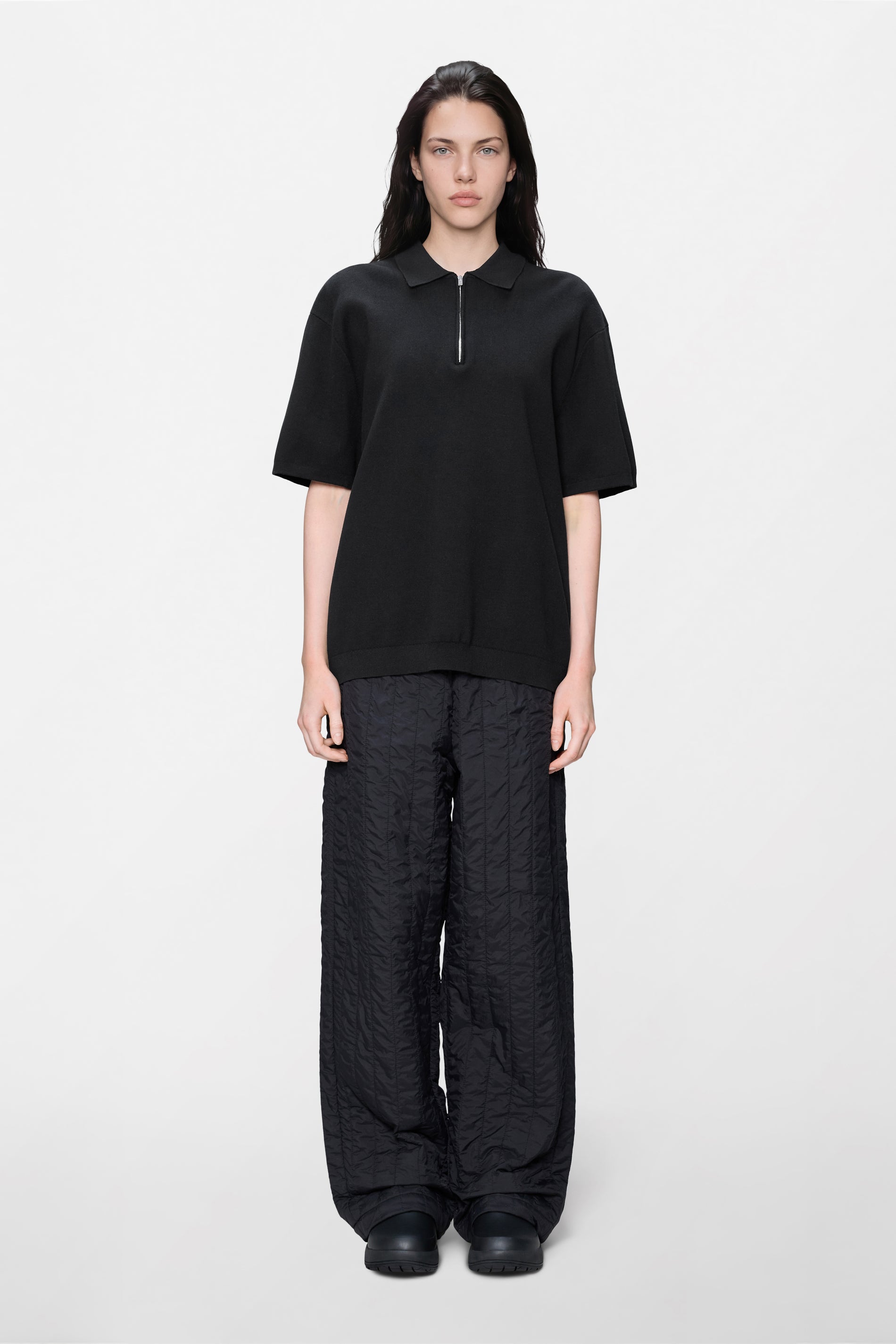 RAINS Short Sleeve Polo Black Short Sleeve