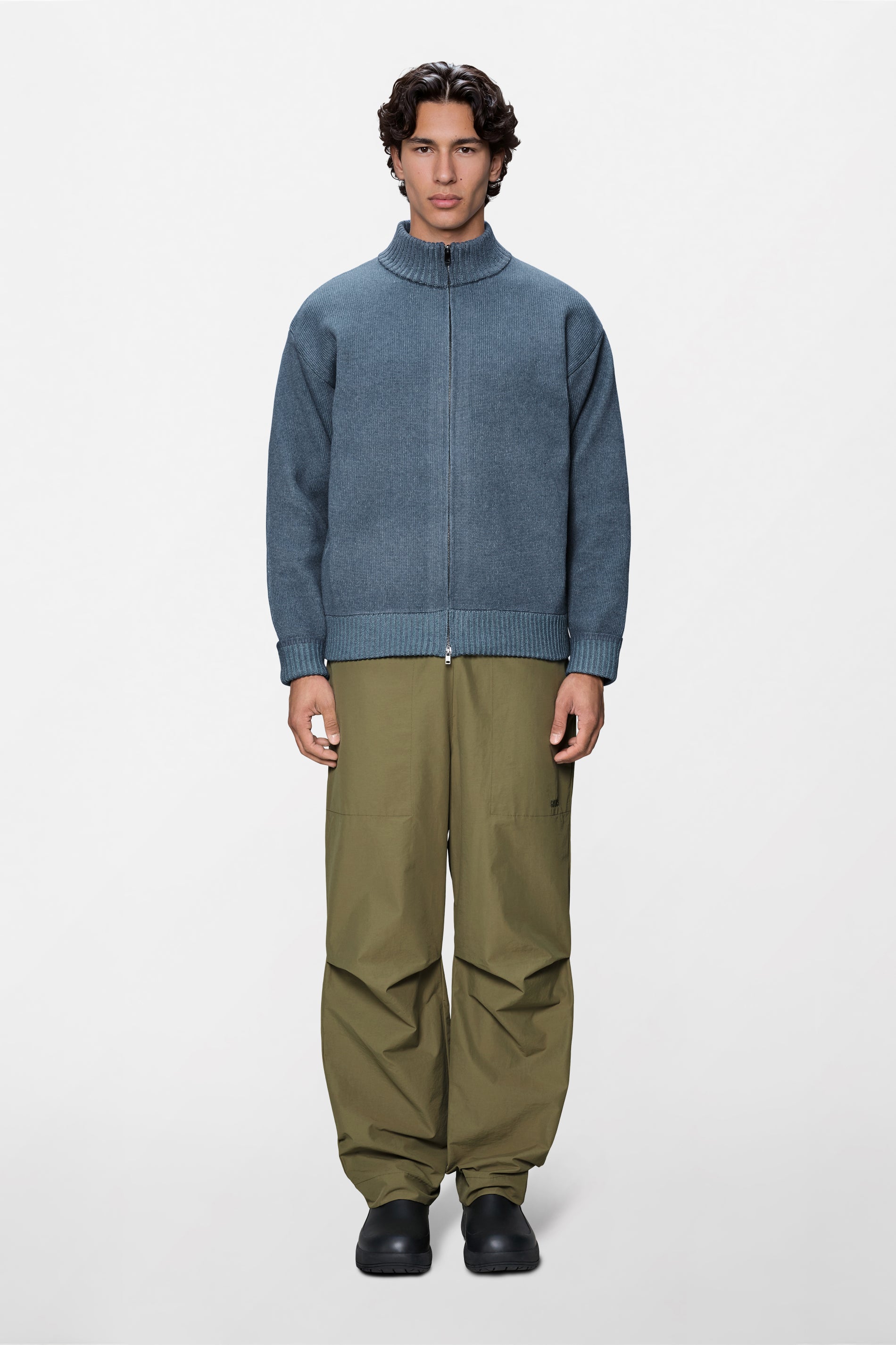 RAINS Sowa Knit Zip Cardigan Blue Dusk / Breeze Long Sleeve
