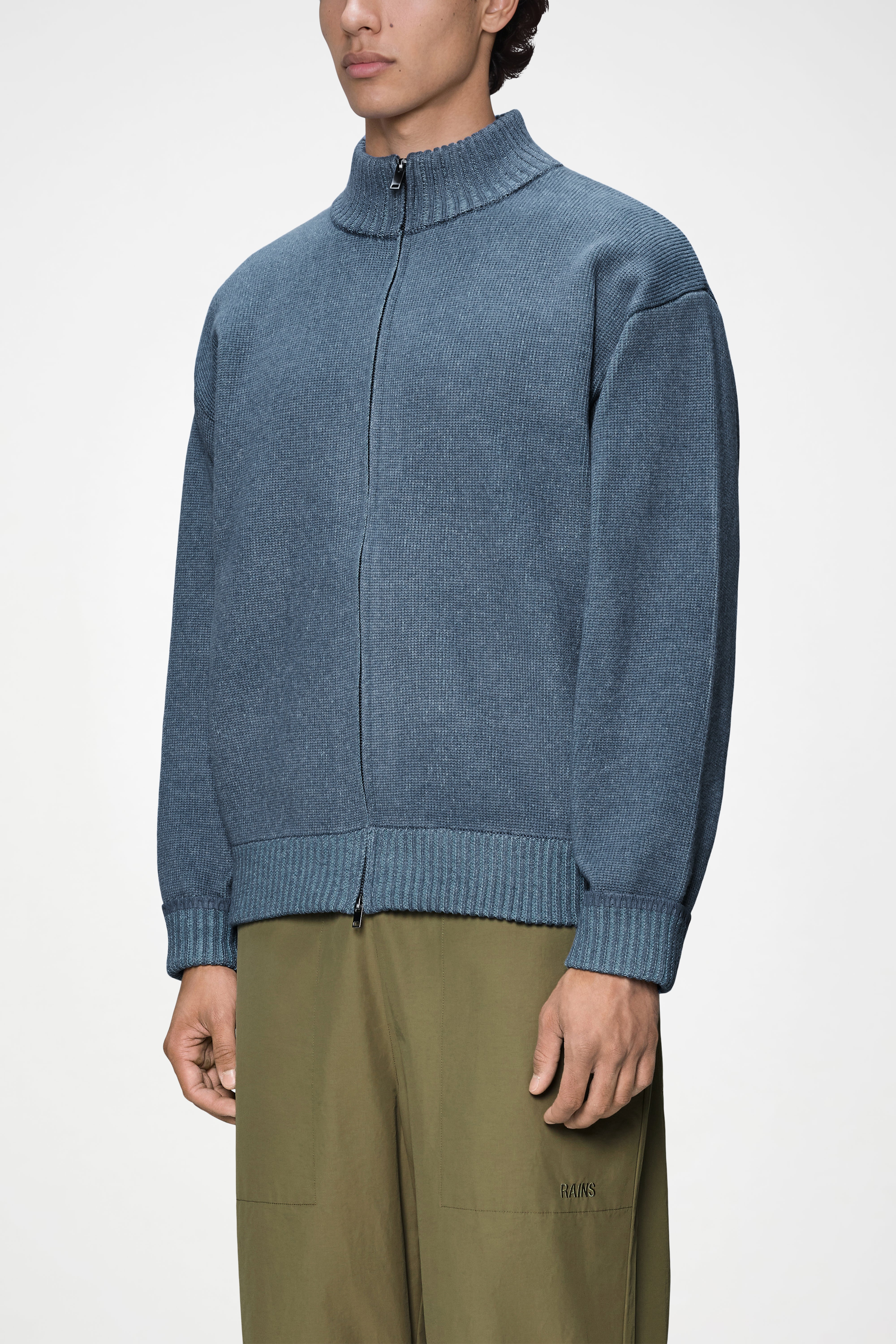 RAINS Sowa Knit Zip Cardigan Blue Dusk / Breeze Long Sleeve