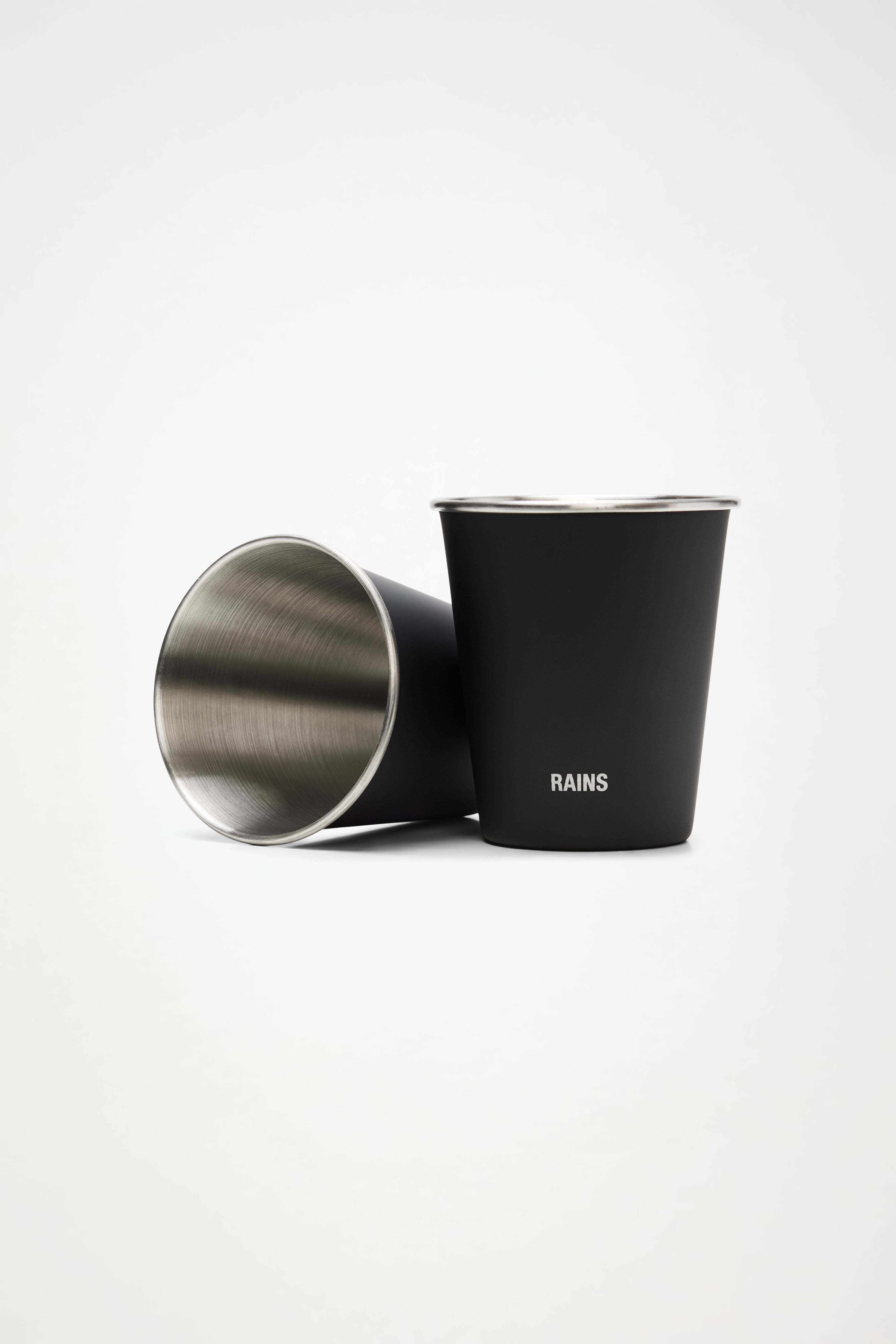 RAINS Stainless Steel 2-Pack Cups 300ml Black Coffee Mugs