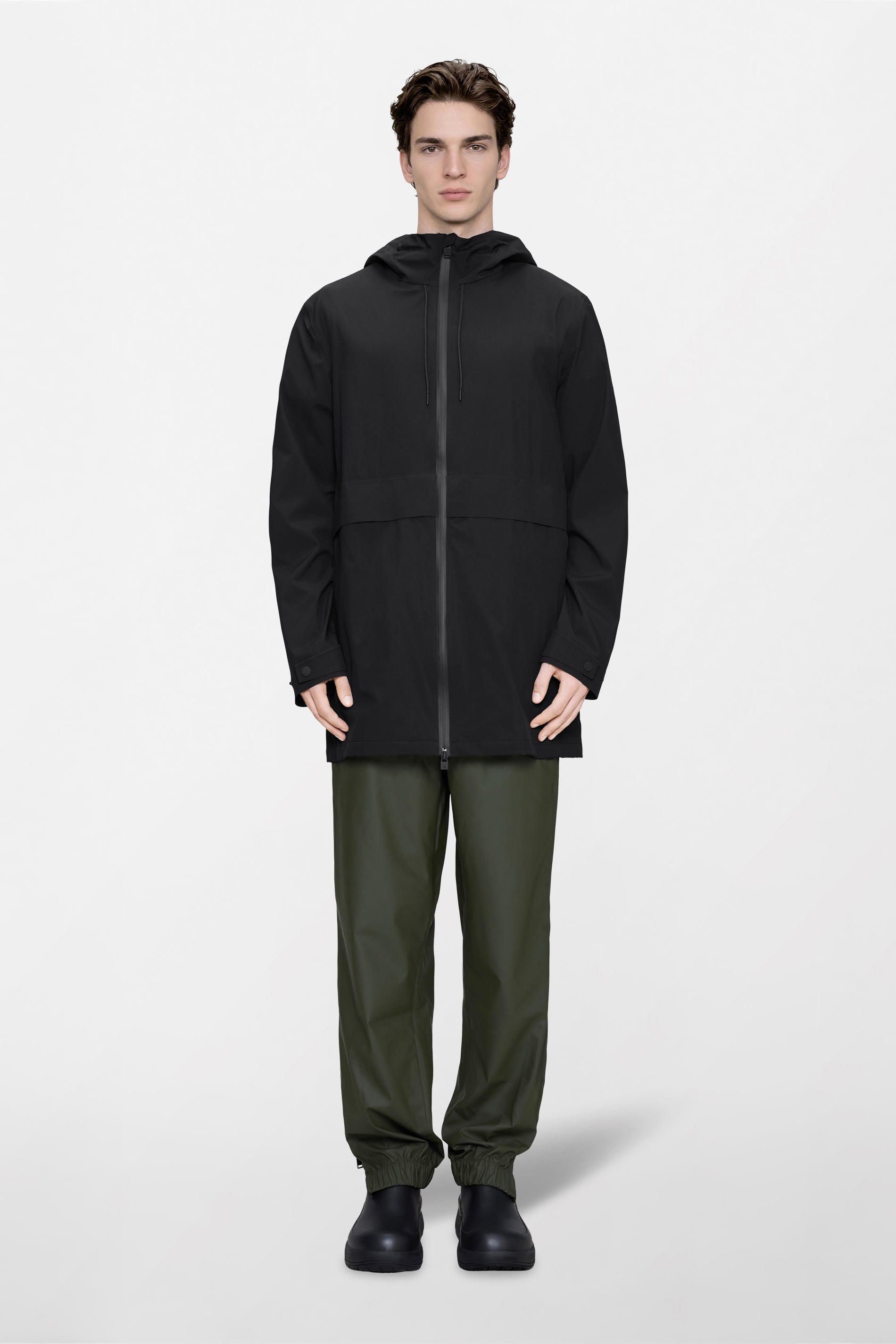 RAINS Suva Hardshell Long Jacket Black Jacket