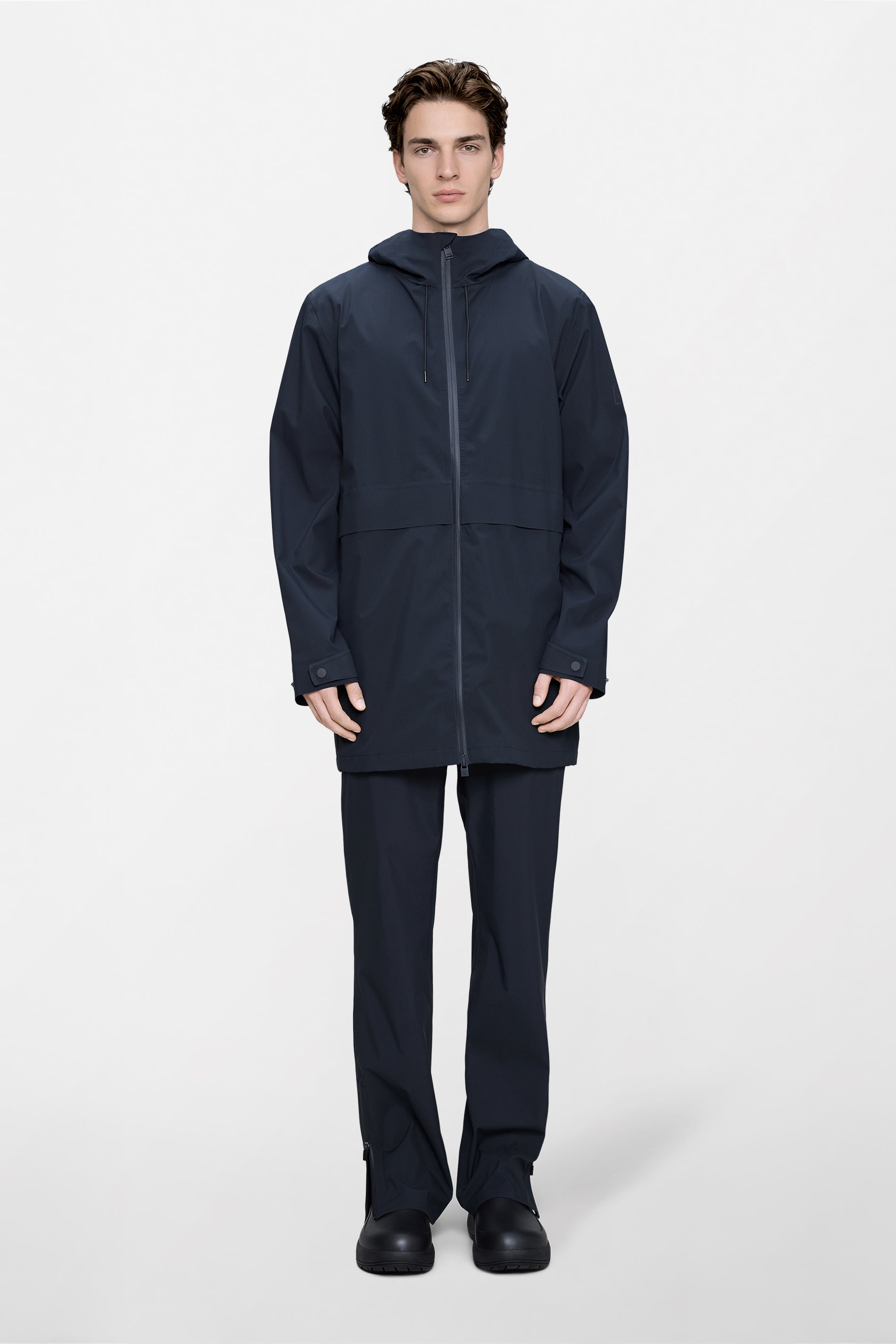 RAINS Suva Hardshell Long Jacket Navy Jacket
