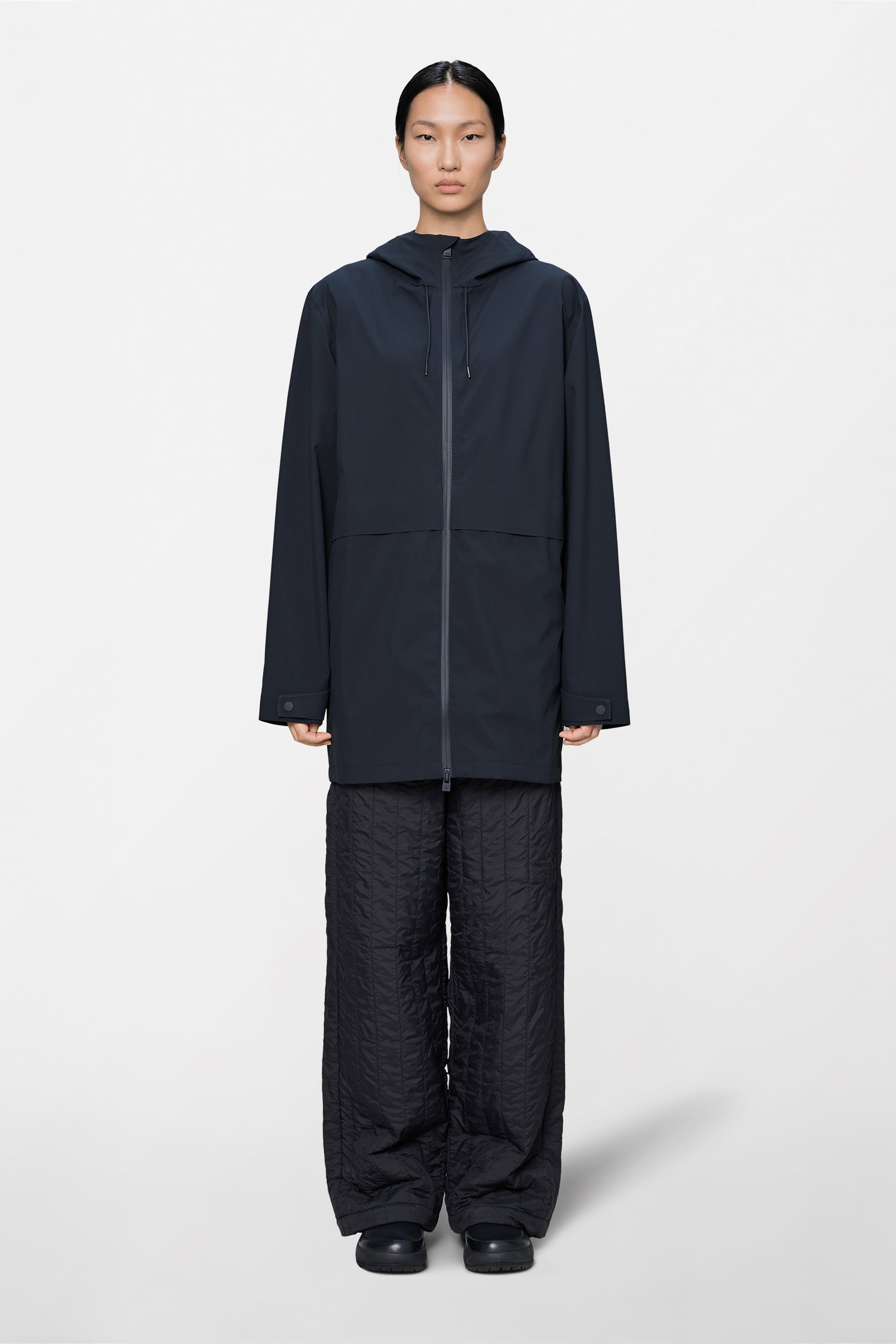RAINS Suva Hardshell Long Jacket Navy Jacket