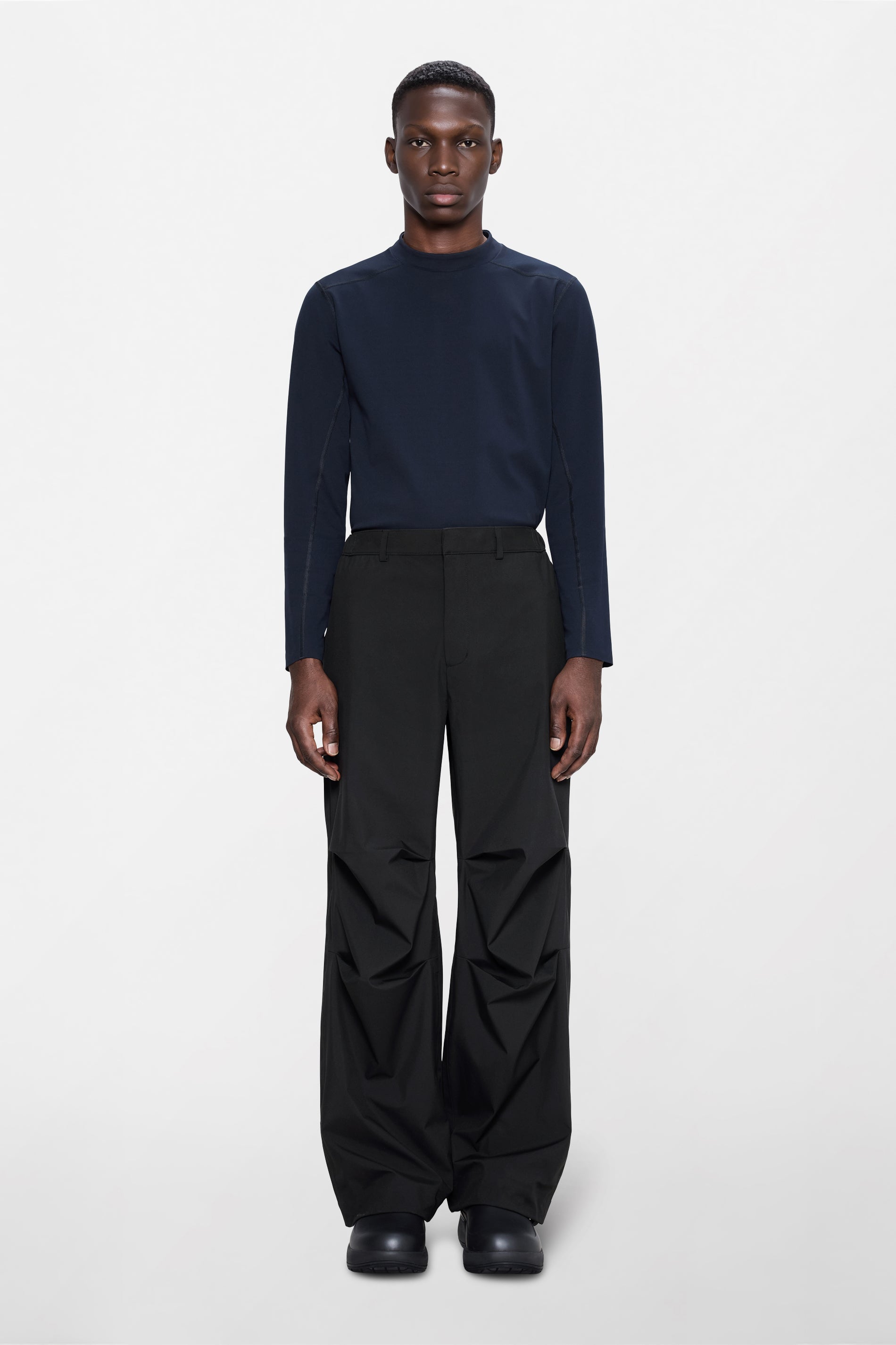 RAINS Suva Hardshell Pants Wide Black Pants