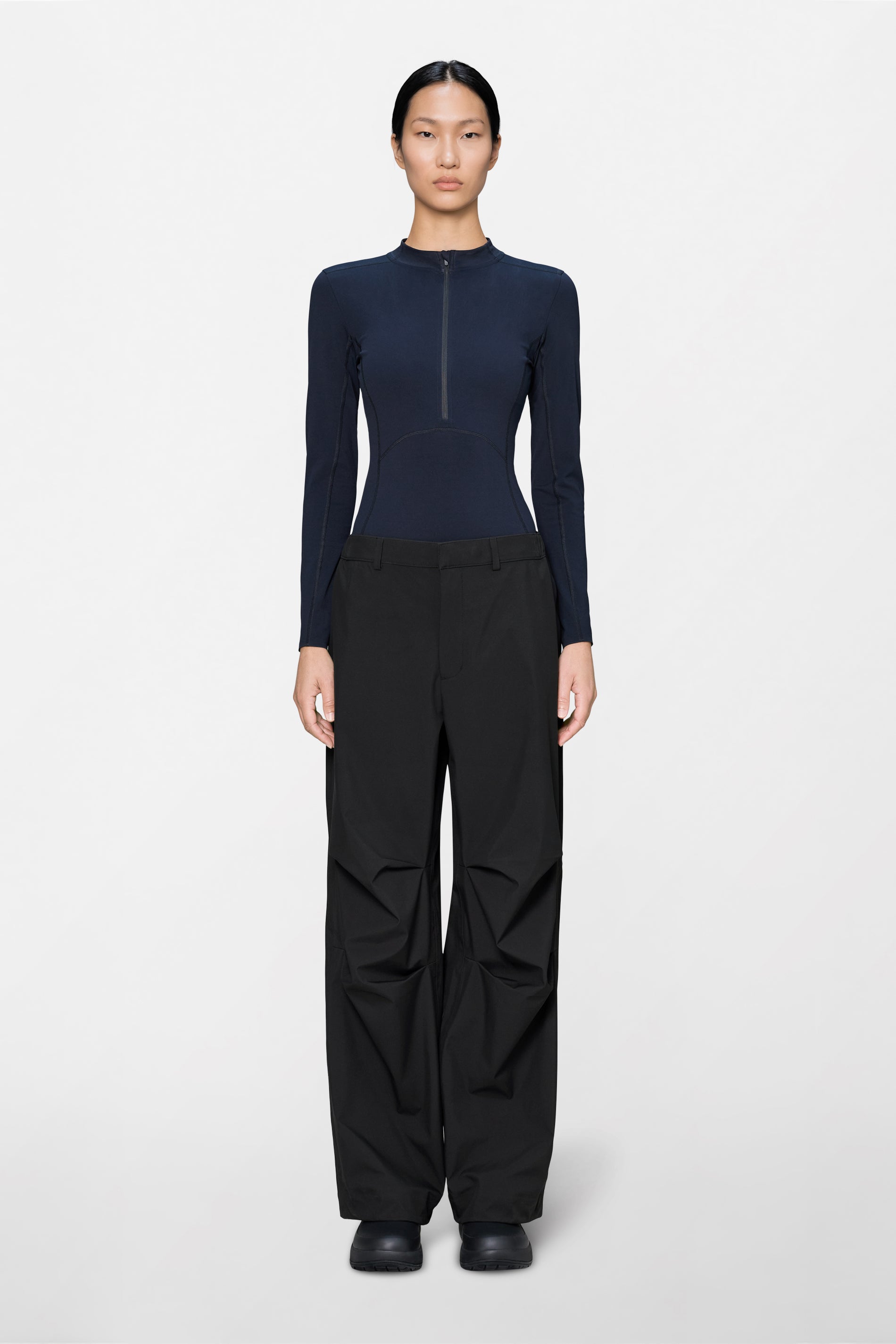 RAINS Suva Hardshell Pants Wide Black Pants