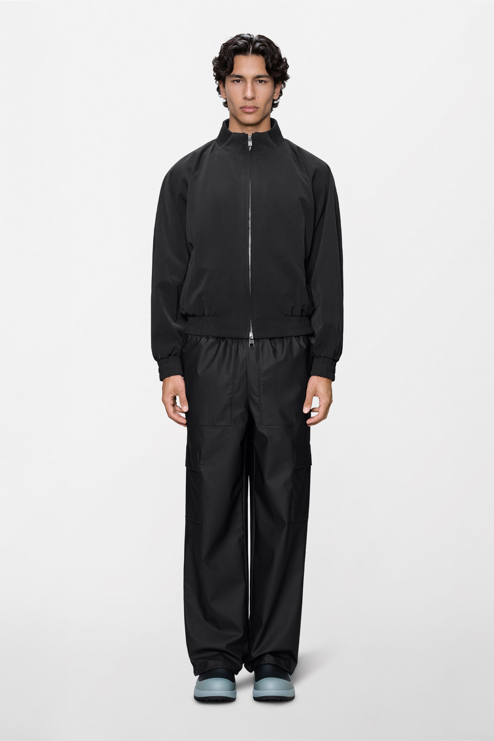 RAINS Tech Woven Bomber Jacket Black Jacket