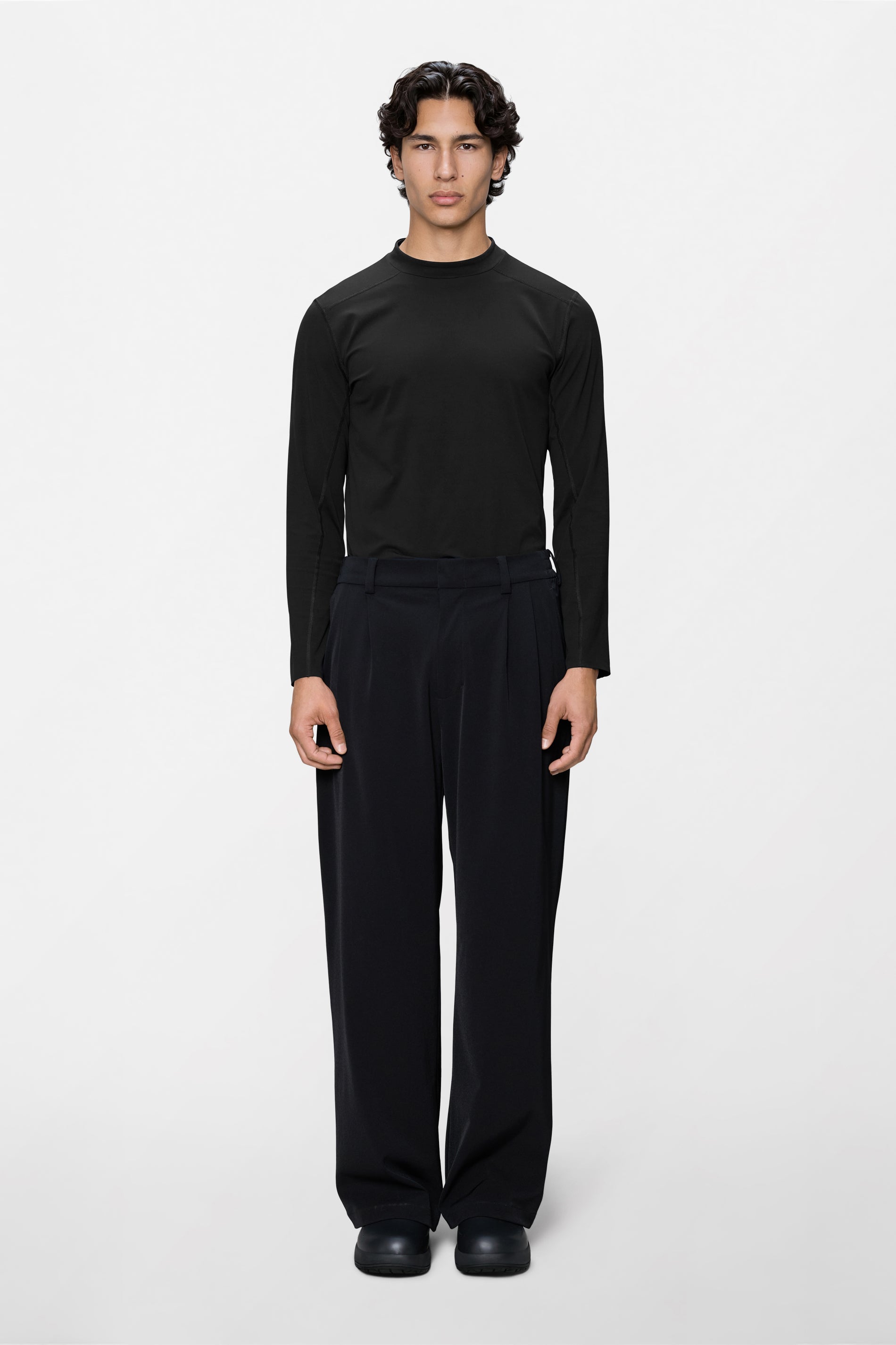 RAINS Tech Woven Pants Wide Black Pants