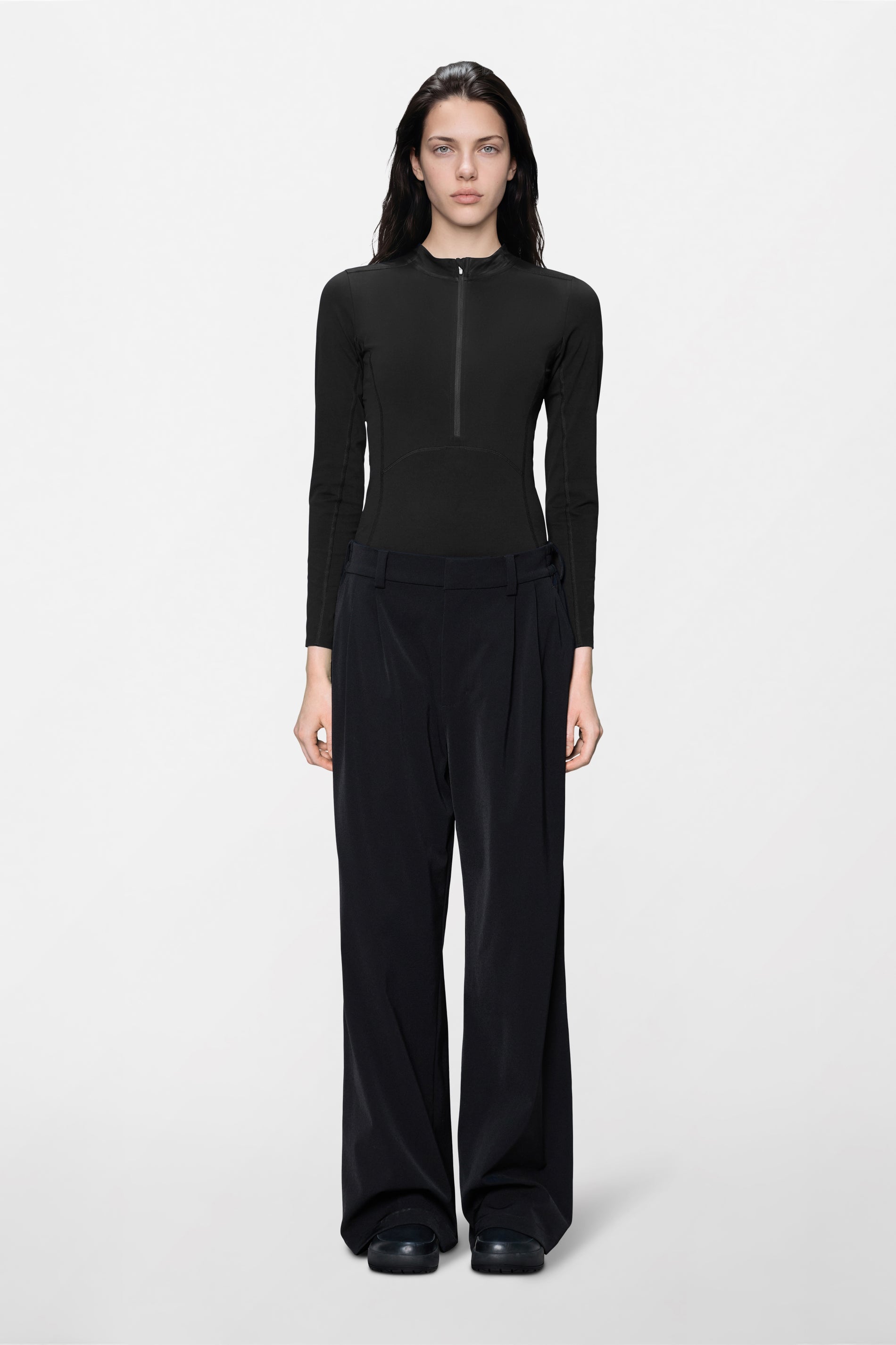 RAINS Tech Woven Pants Wide Black Pants