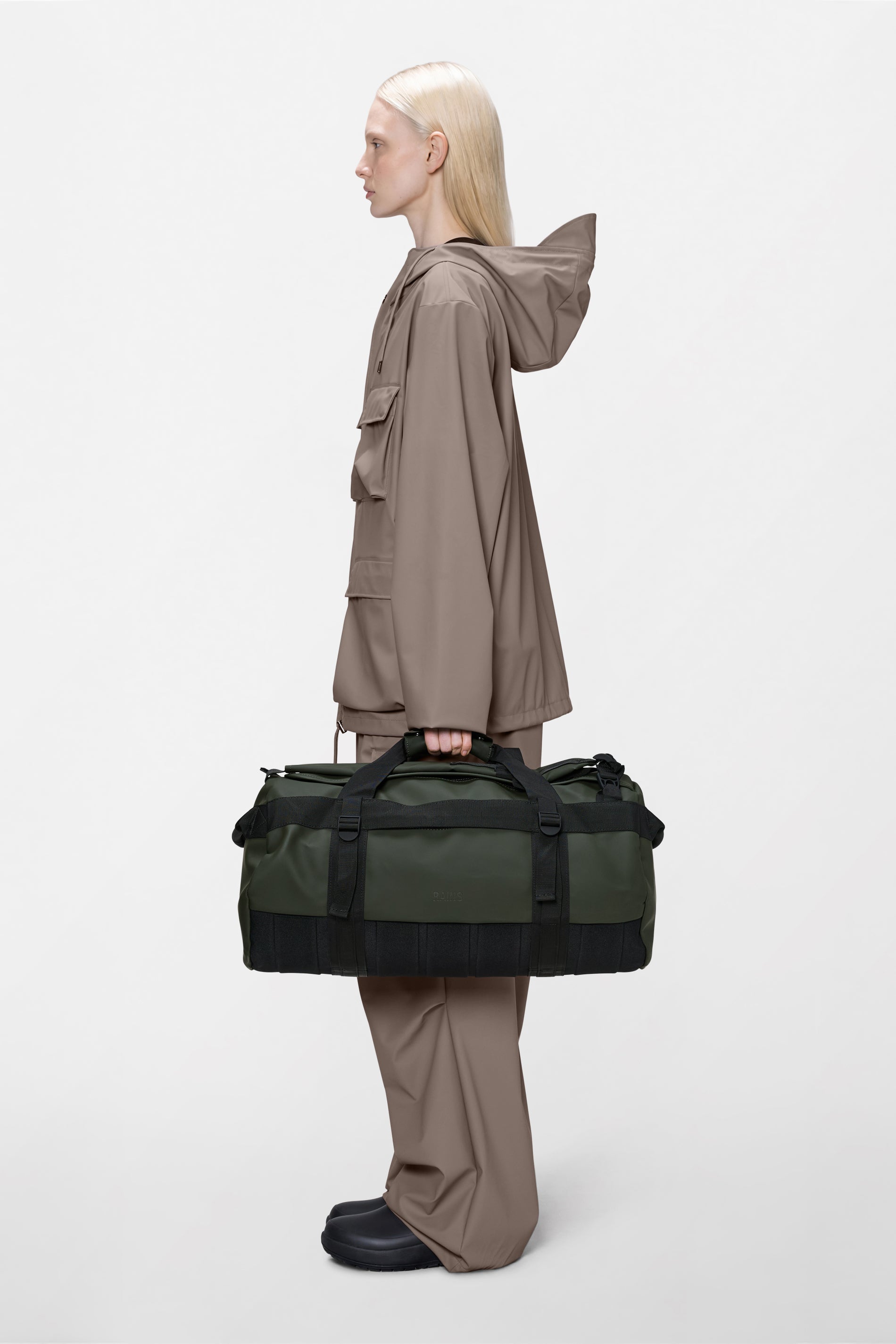 RAINS Texel Duffel Bag Small Green 43L H28 x D28 x W55 cm Duffel