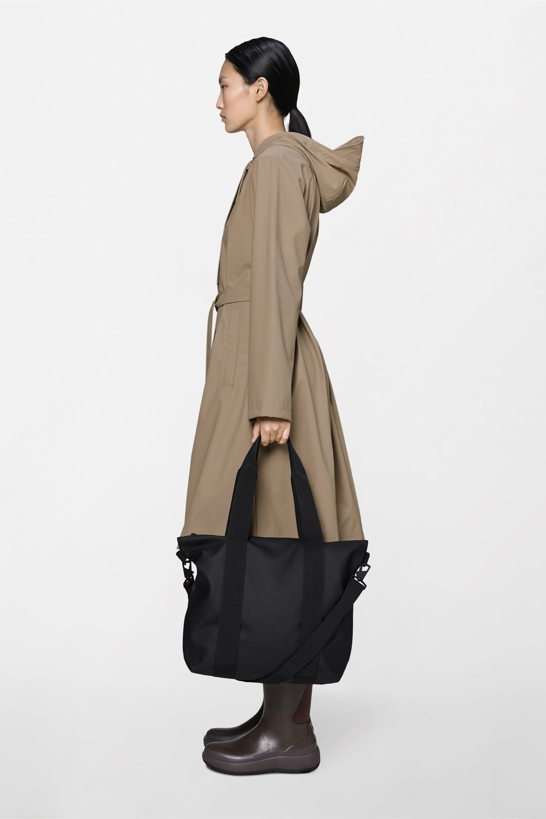 RAINS Tote Bag Mini Black 18.50L H36 x D13 x W46 cm Tote